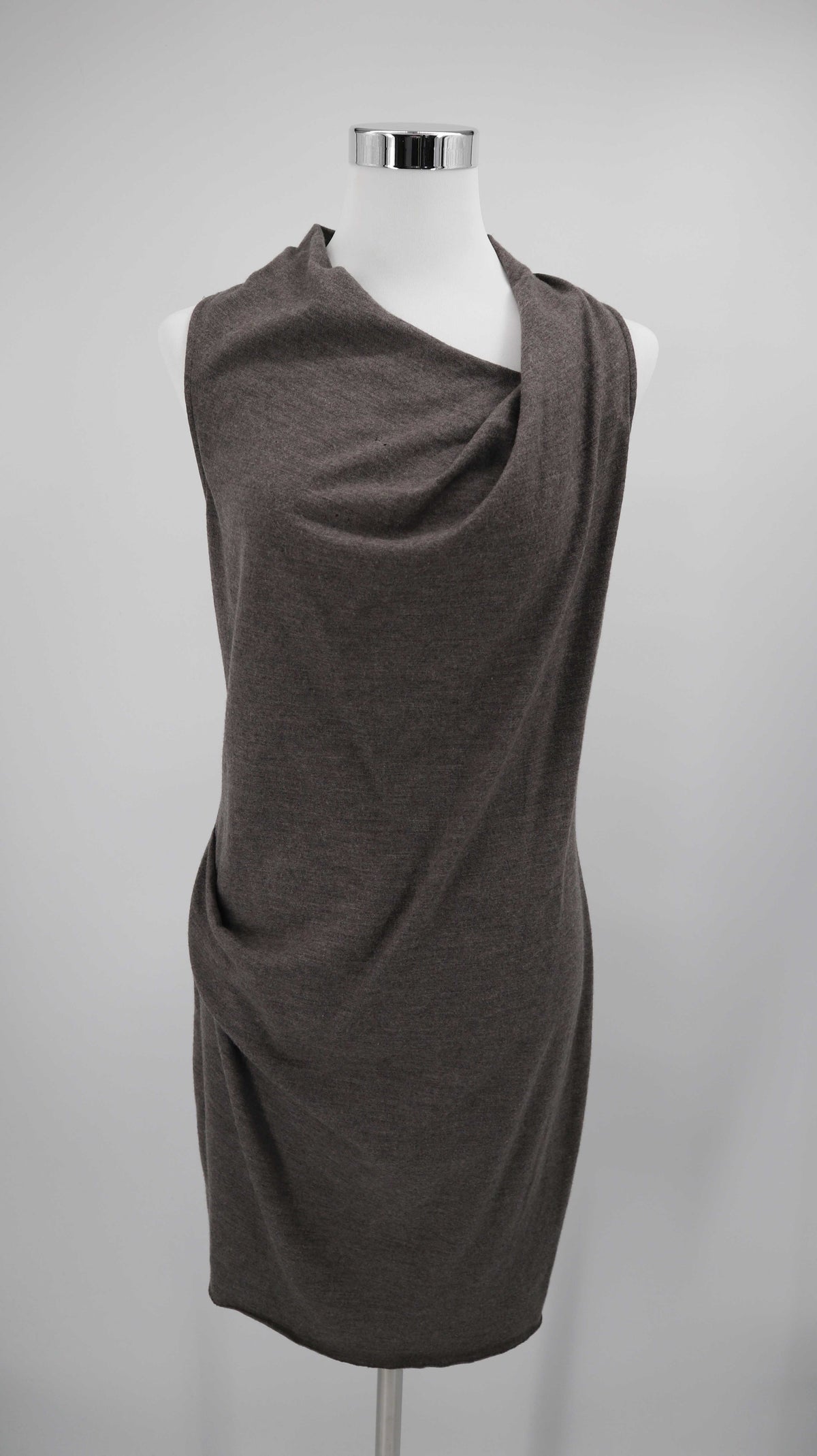 Helmut Lang Kleid Midi Midikleid Wollkleid braun Taupe Etuikleid