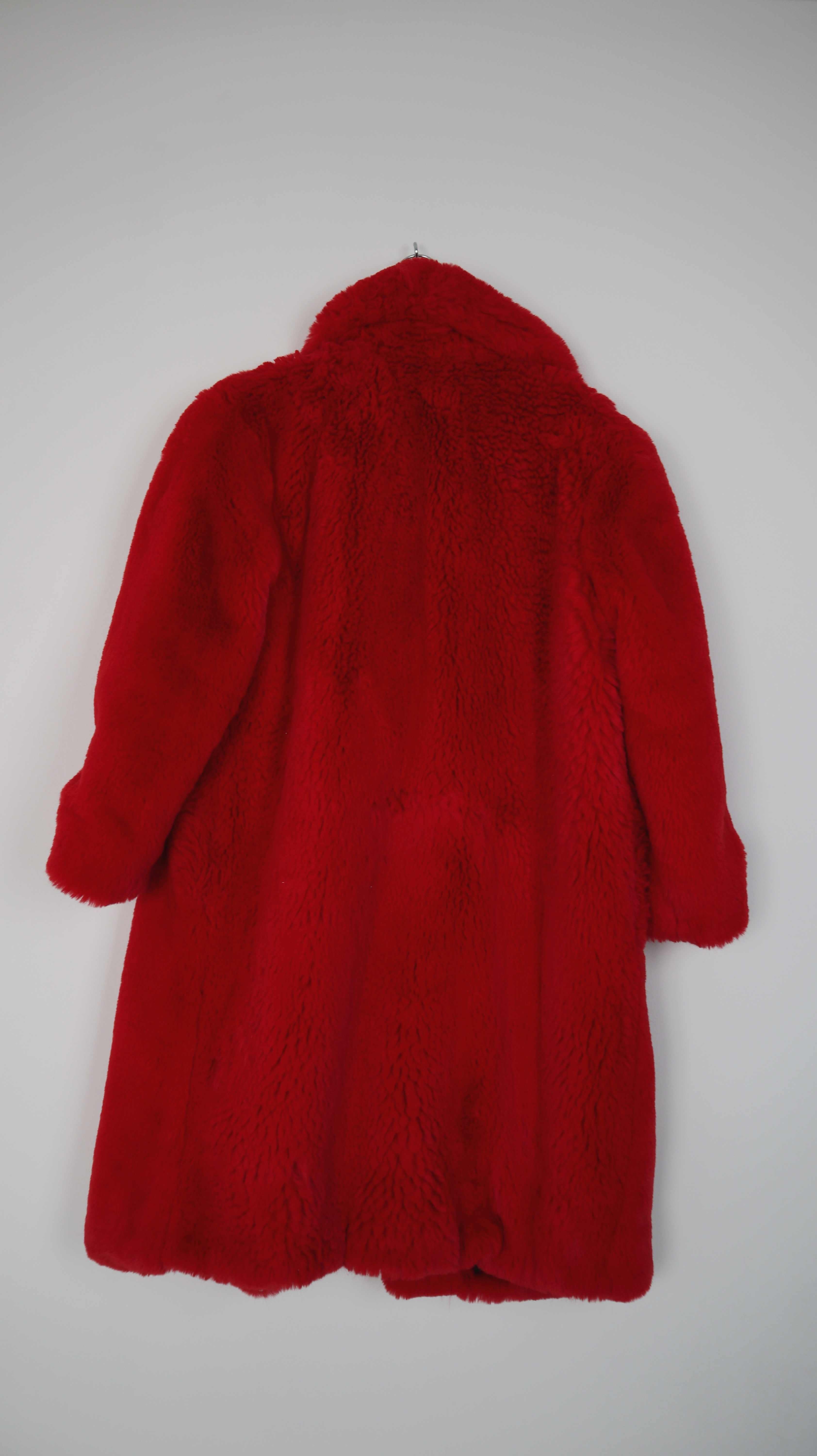 Mango Mantel Teddymantel rot M/L oversized Fellmantel