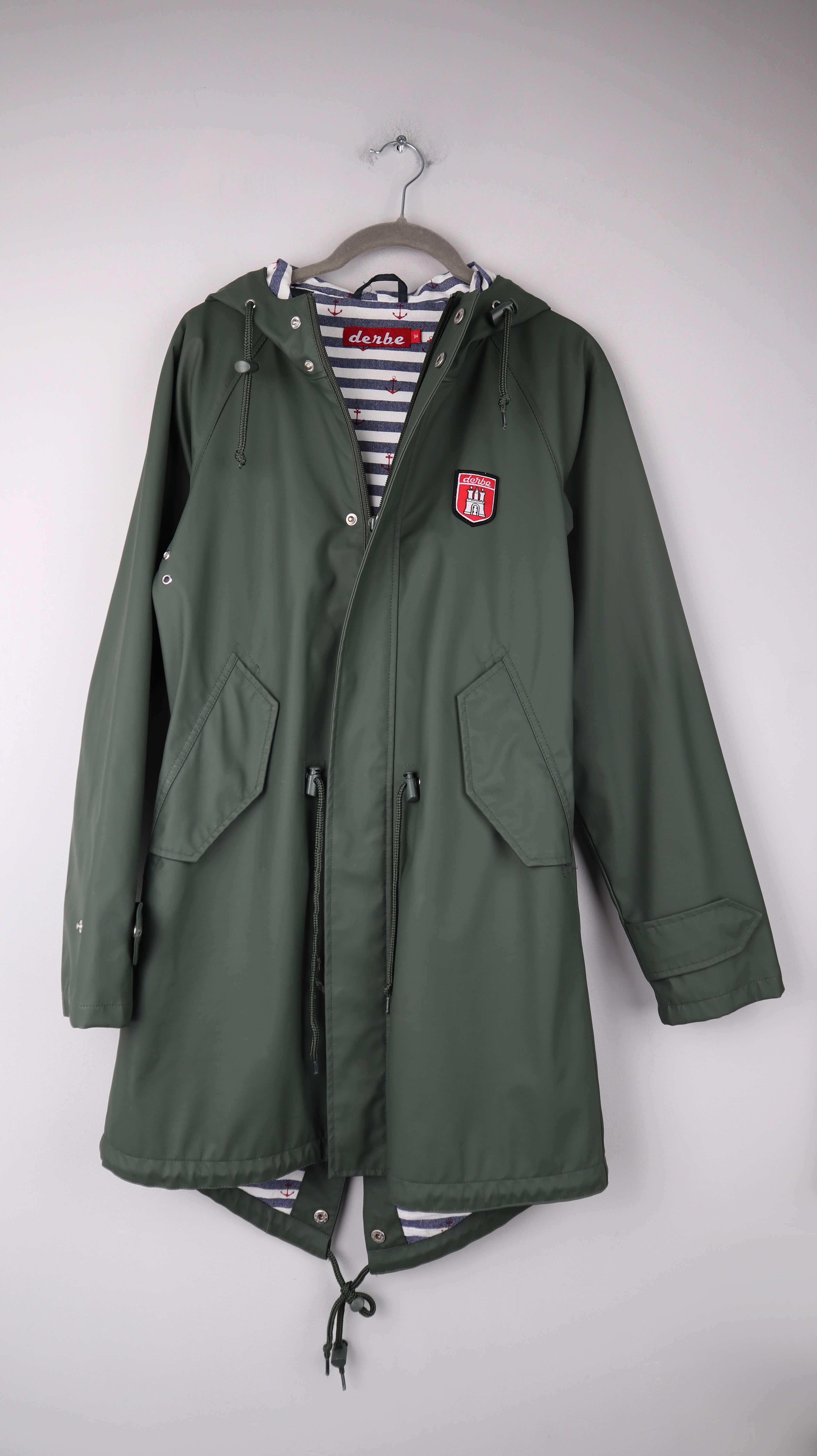 Derbe Jacke Regenjacke Grün Khaki 34 Regenmantel Mantel