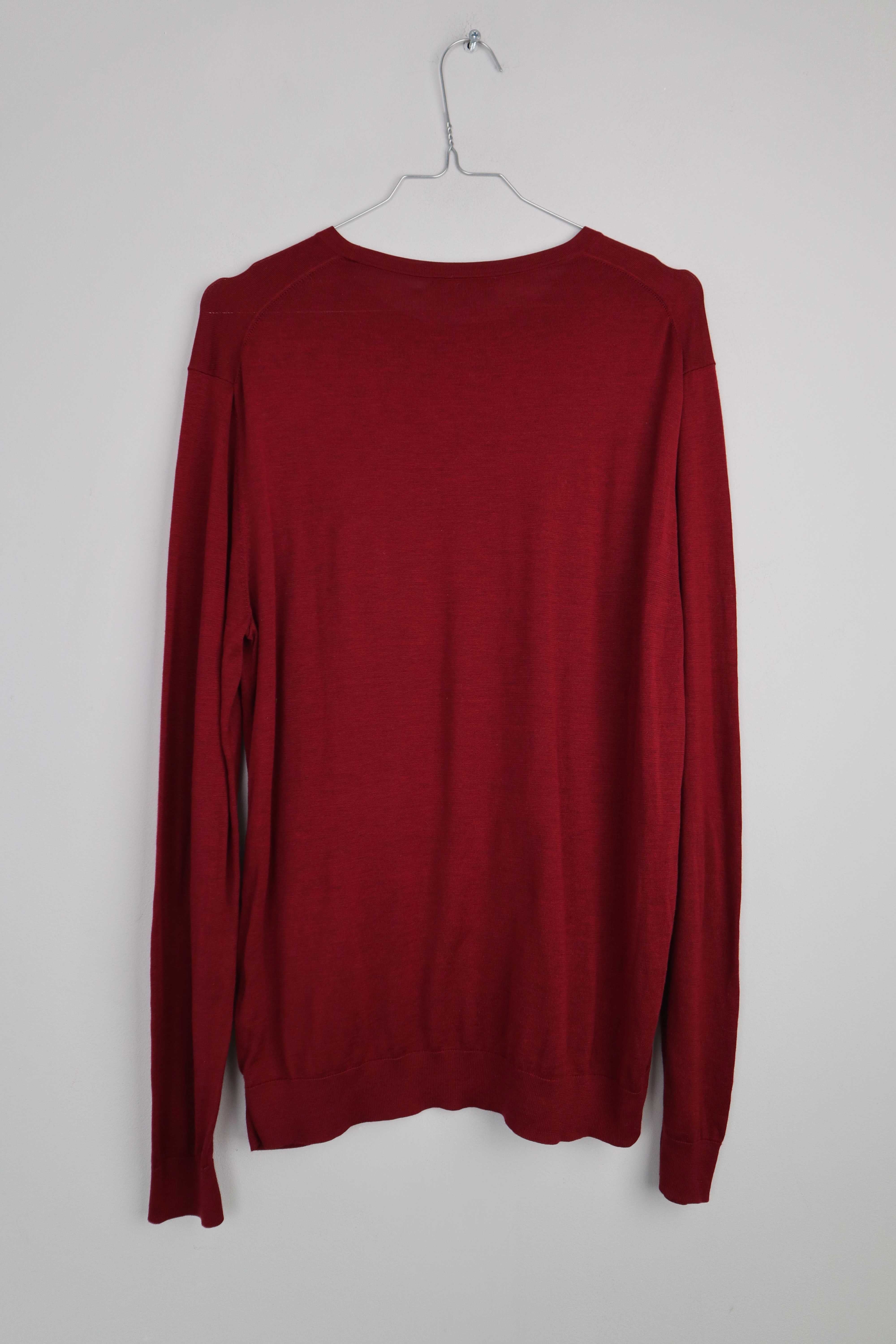 COS Pullover Rot M Dunkelrot Seide Baumwolle Seidenpullover einfarbig