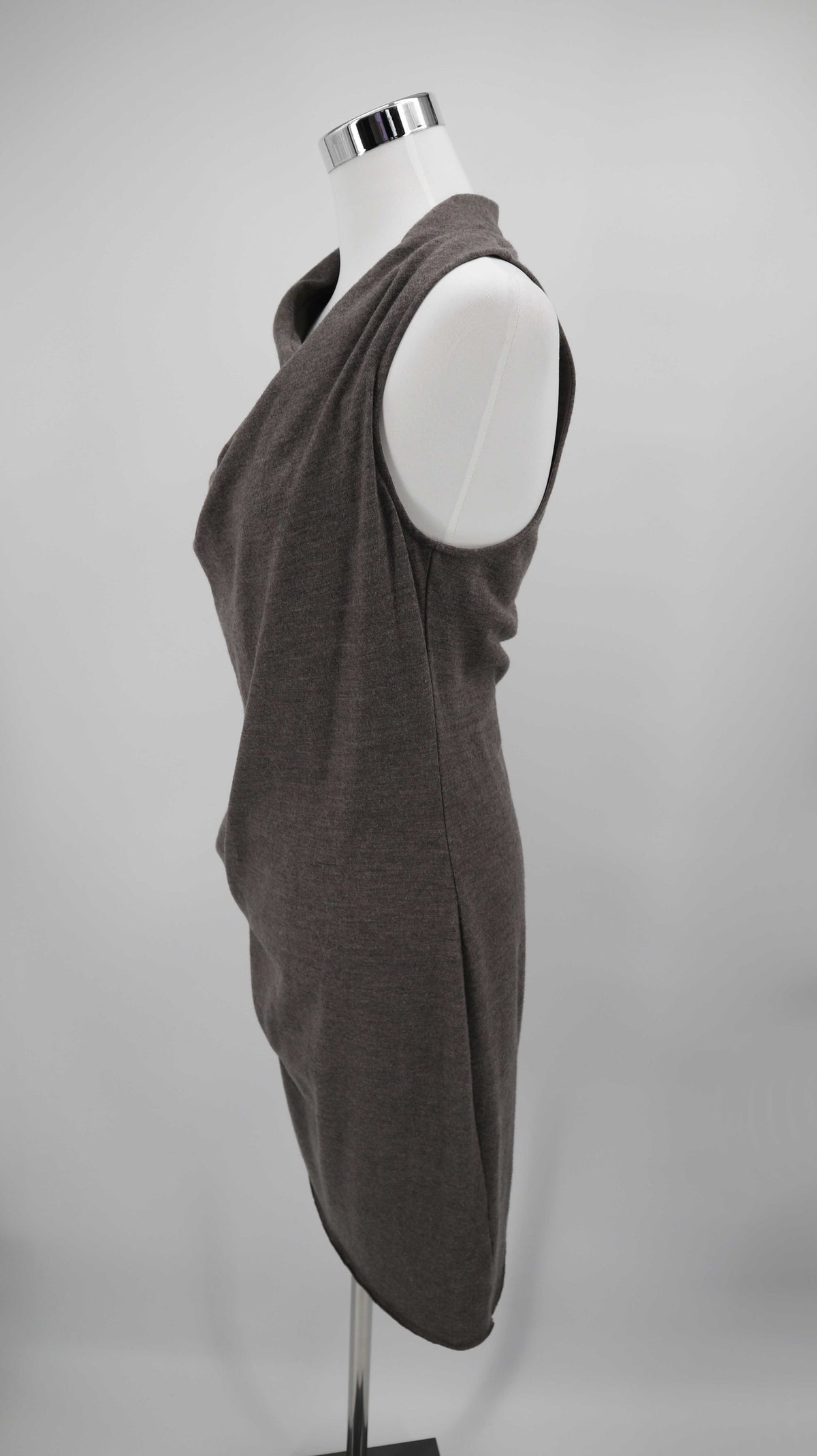 Helmut Lang Kleid Midi Midikleid Wollkleid braun Taupe Etuikleid