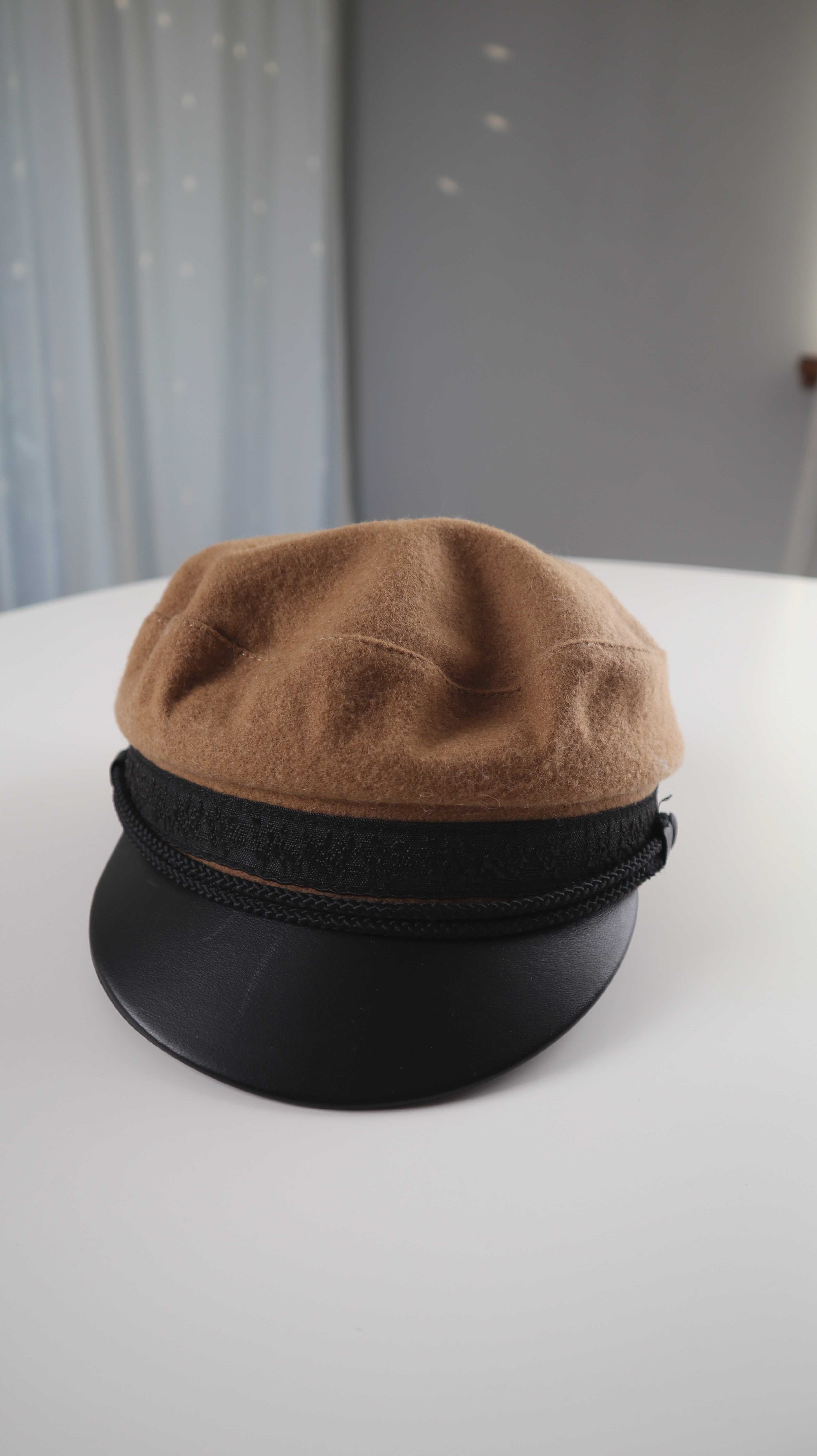 The Kooples Mütze braun schwarz Kappe Schirmmütze Wolle Elbsegler
