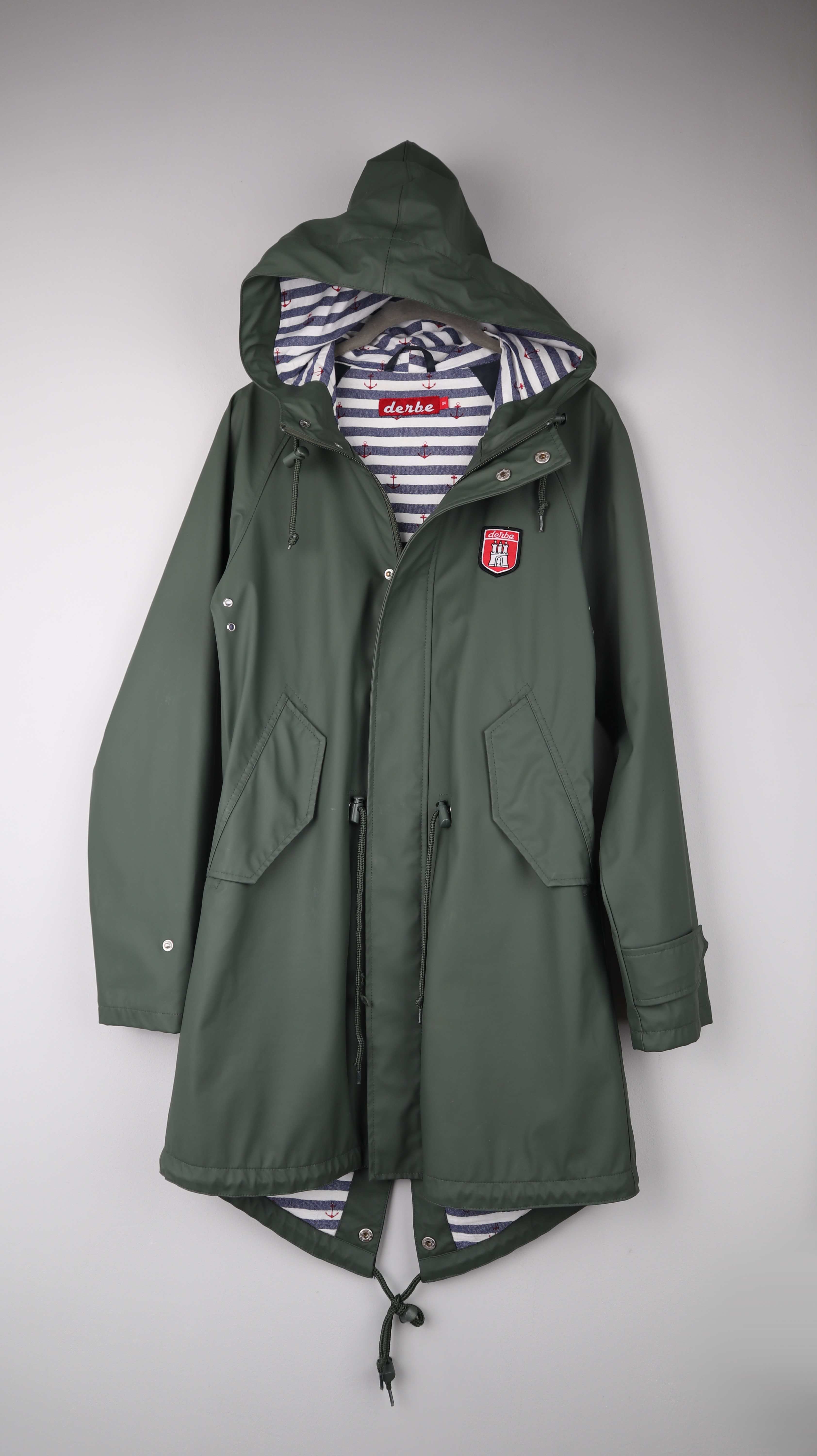 Derbe Jacke Regenjacke Grün Khaki 34 Regenmantel Mantel