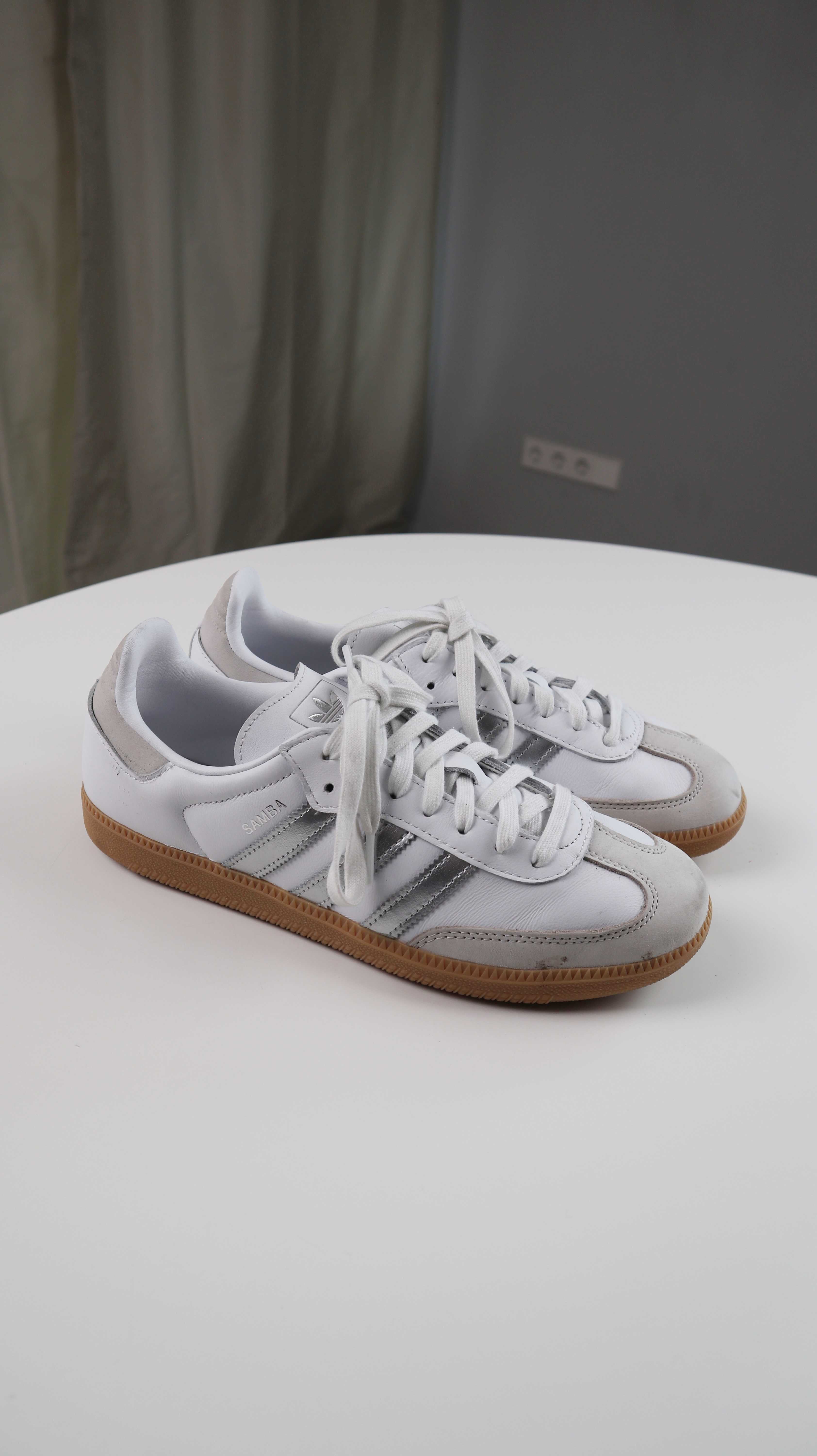 Adidas Samba Sneaker Turnschuhe 42 weiß silber basic