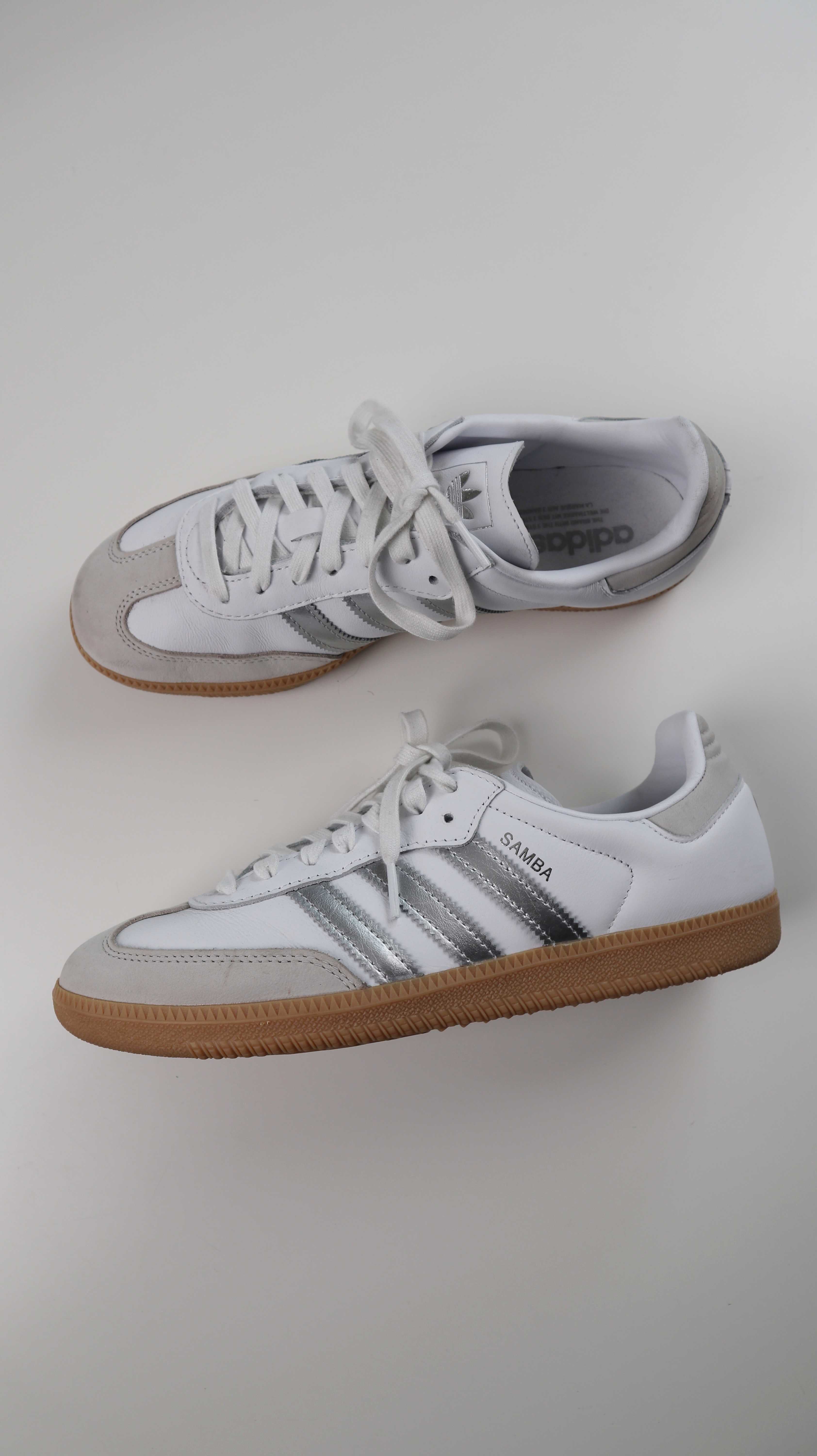 Adidas Samba Sneaker Turnschuhe 42 weiß silber basic