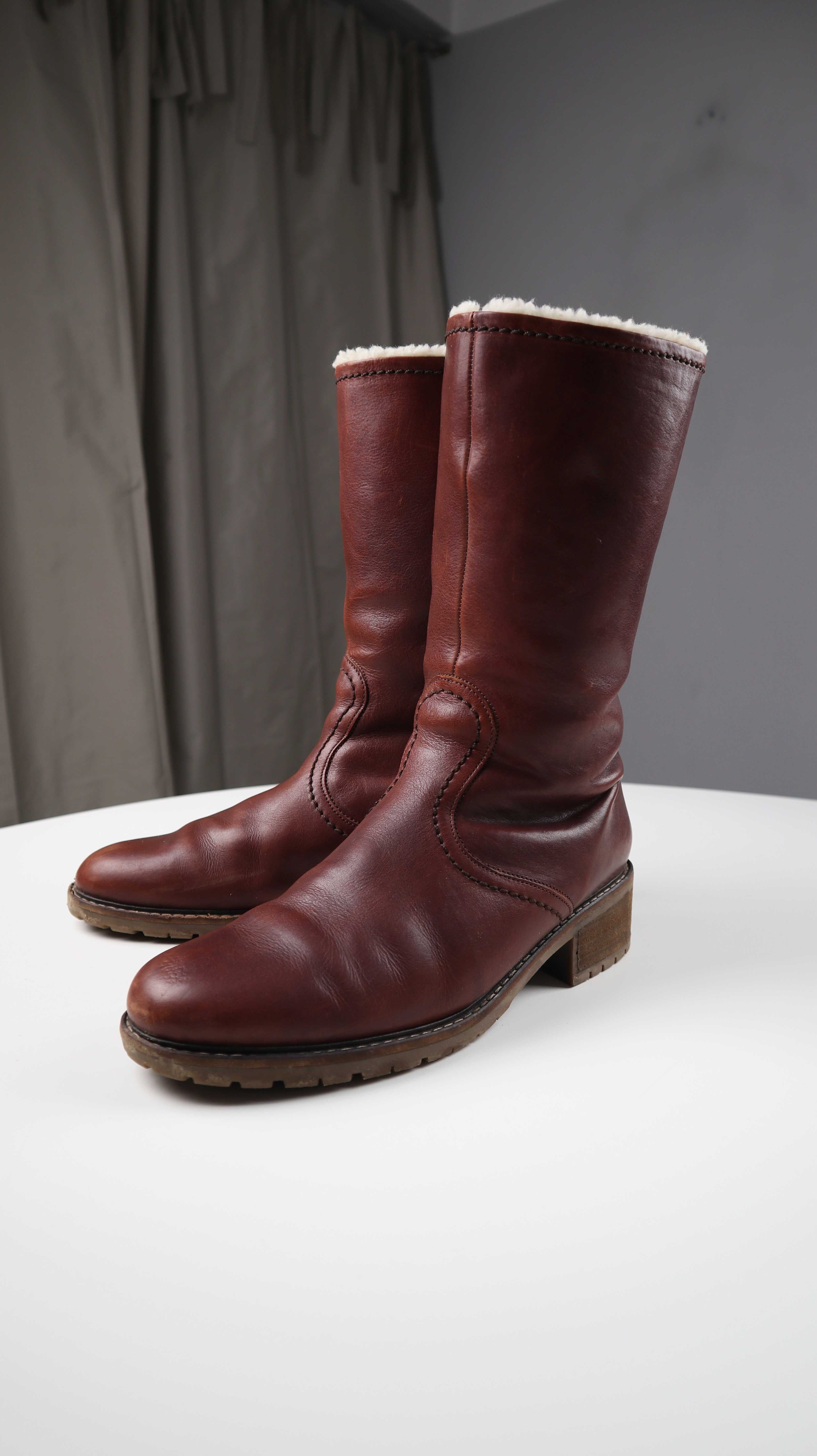 Gabor Stiefel Lederstiefel gefüttert braun 42 43 9 Winterstiefel Boots