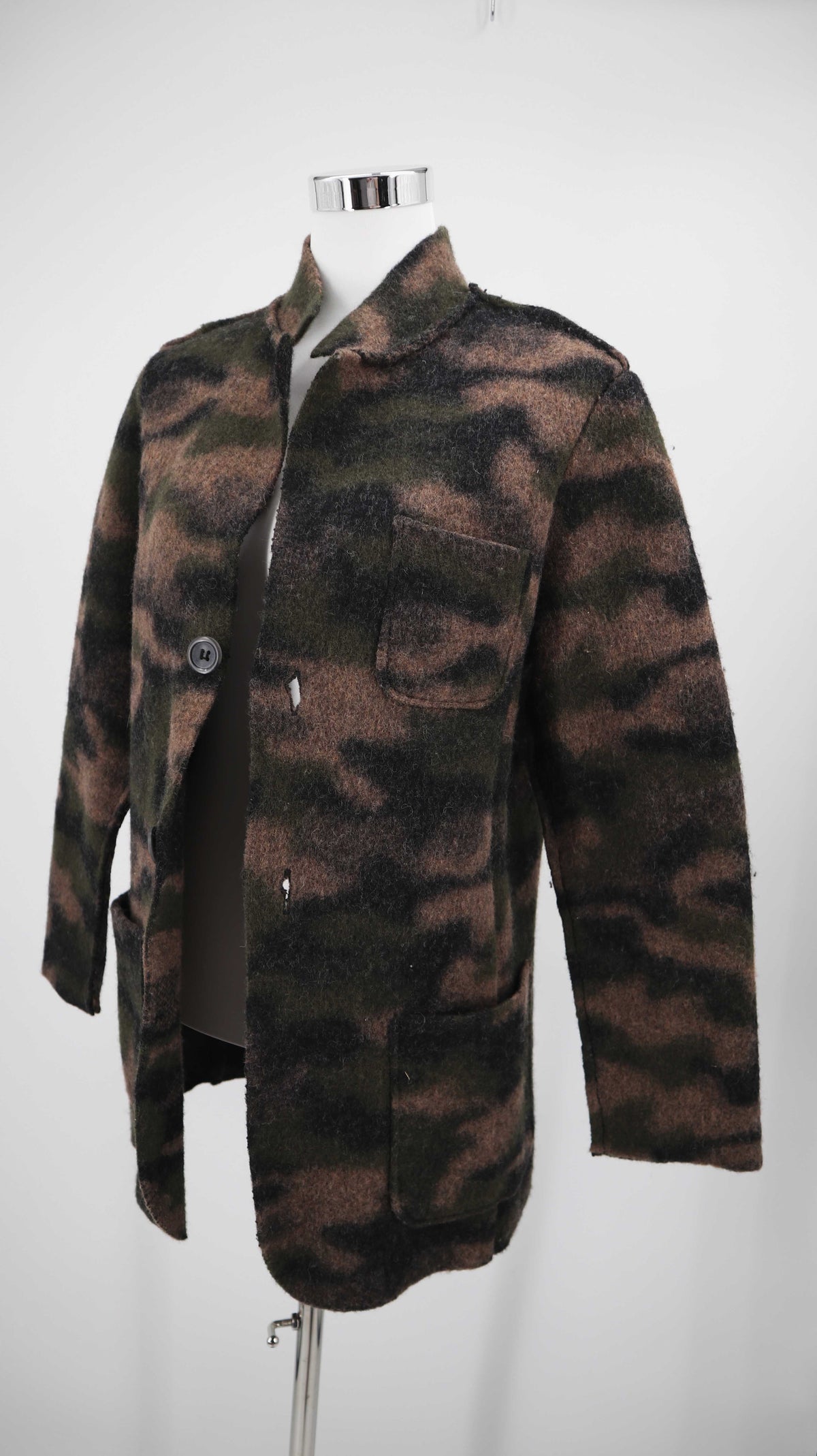 Ganesh Jacke Wolljacke Mantel Camouflage grün braun 38 M