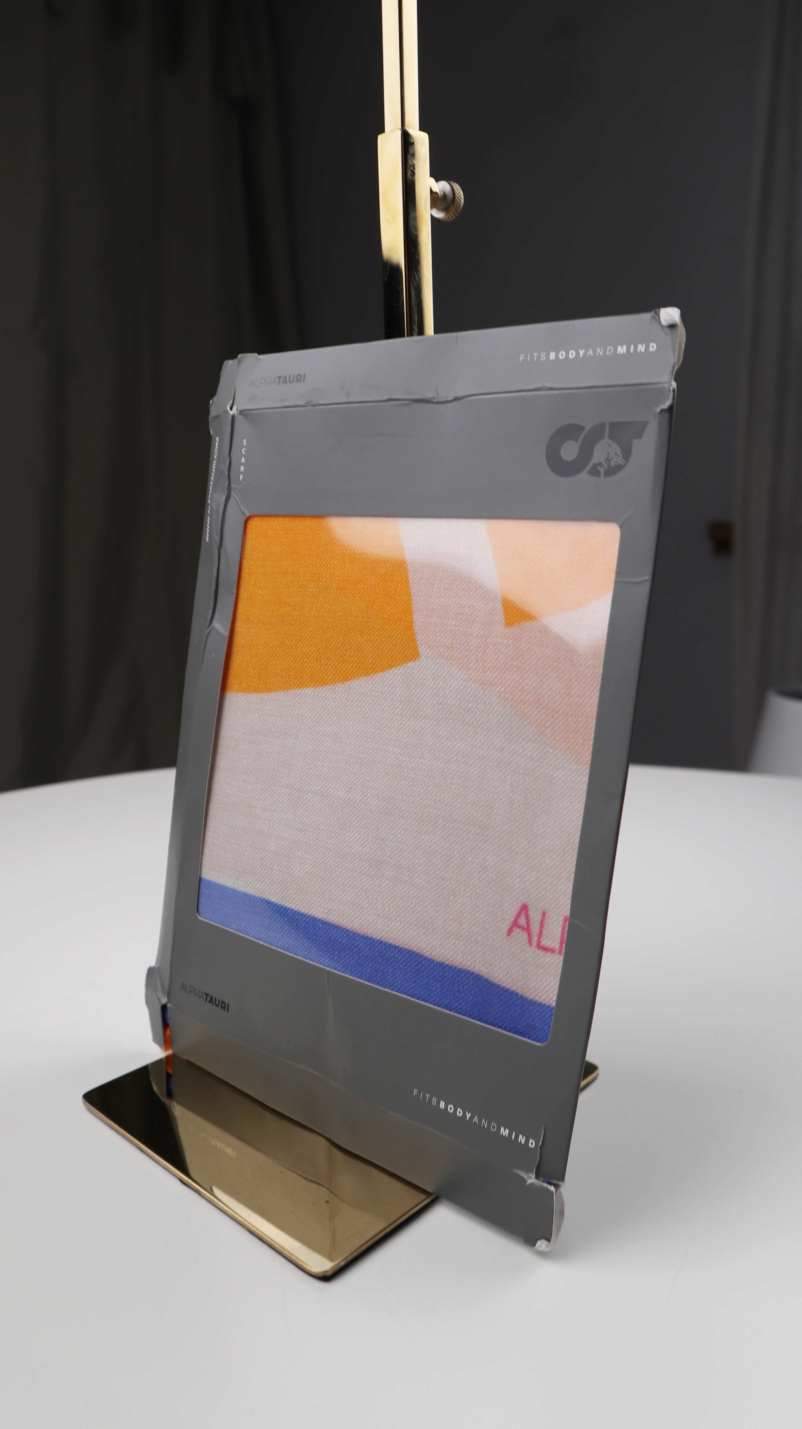 Alpha Tauri Tuch Schal Orange blau neu Baumwolltuch