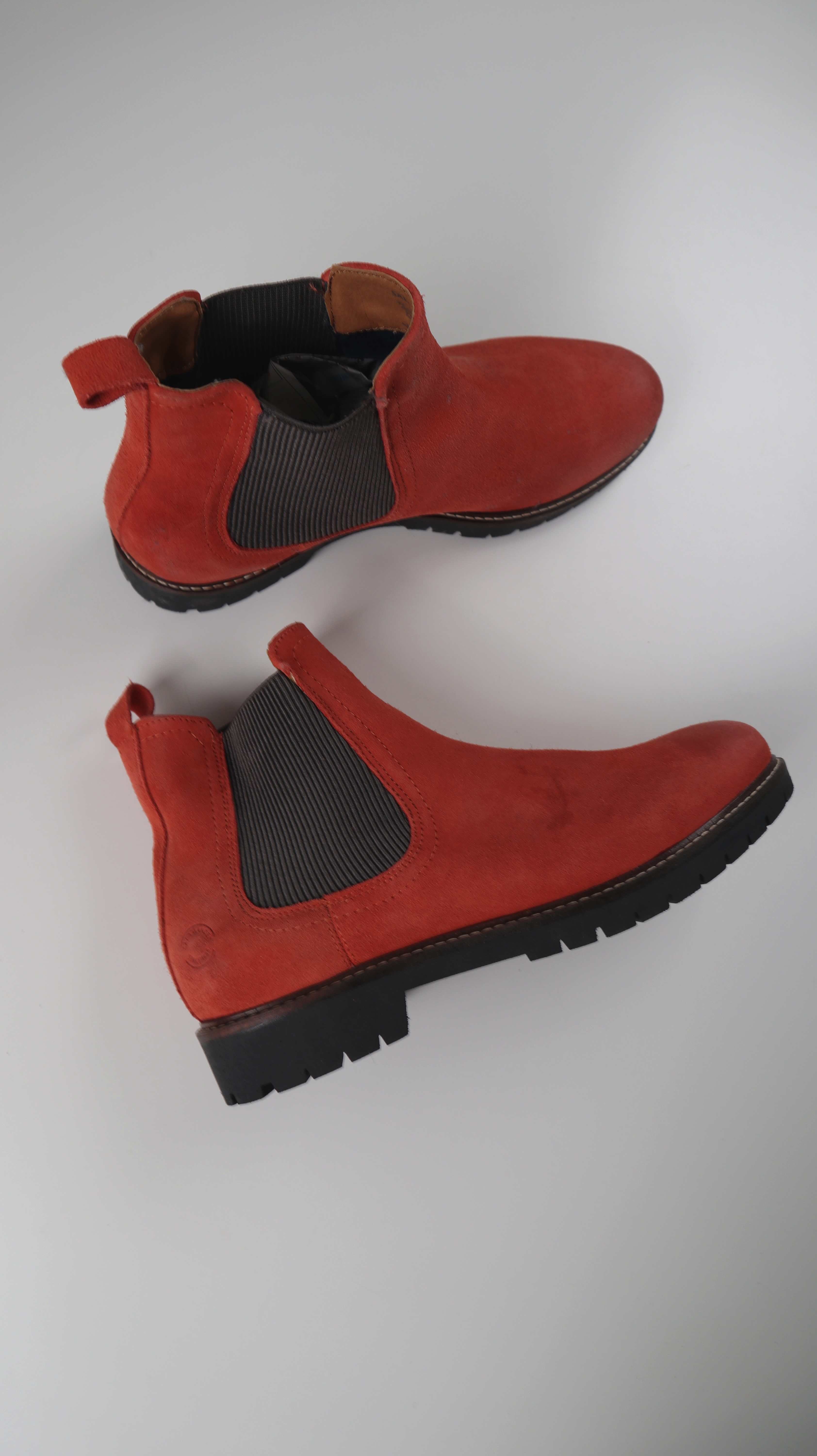 Salamander Stiefeletten 42 Orange Wildleder Chelsea Boots schwarz Neu