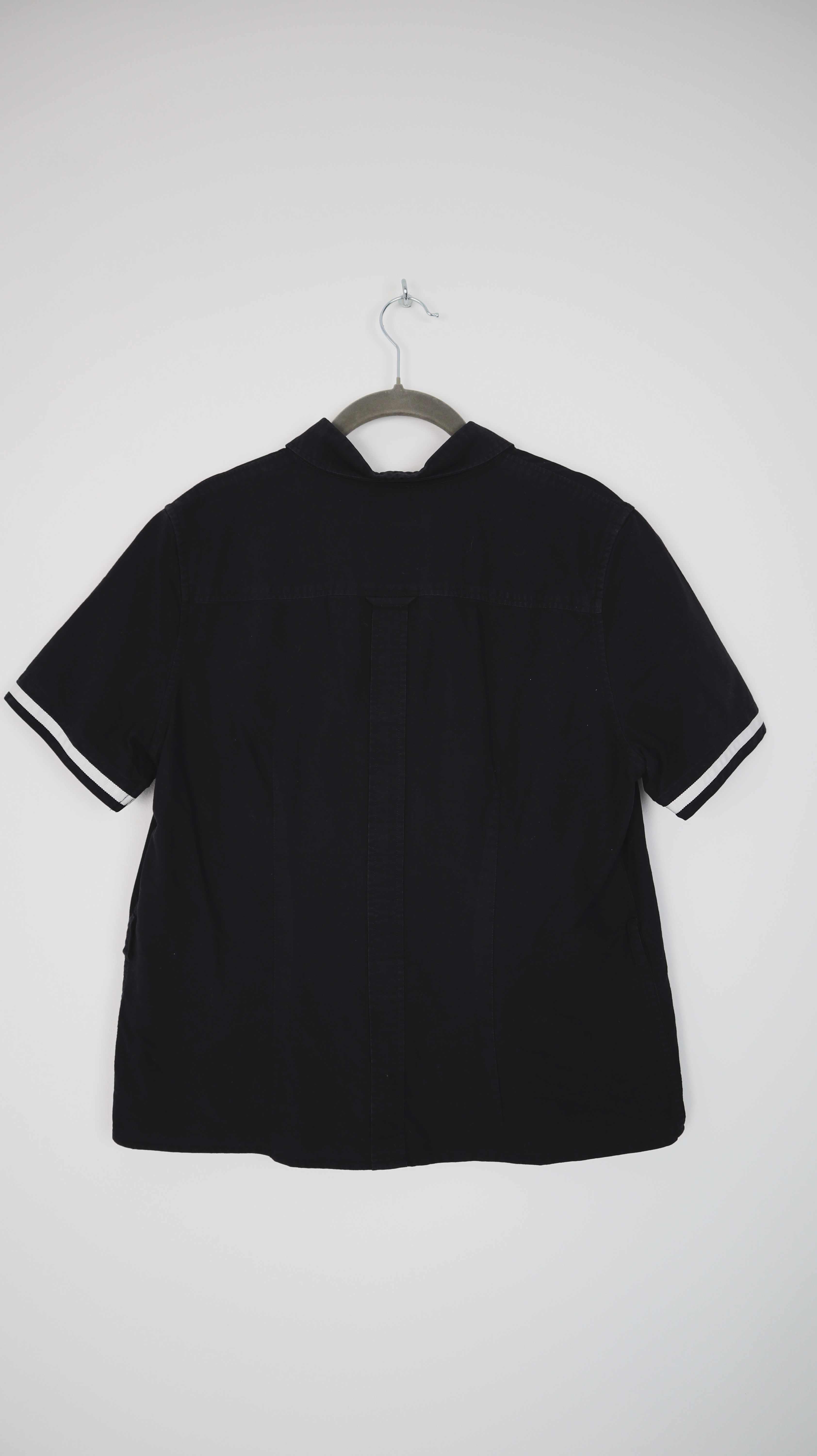 Fred Perry Bluse Hemd schwarz 40 L basic einfarbig Shirt Oberteil