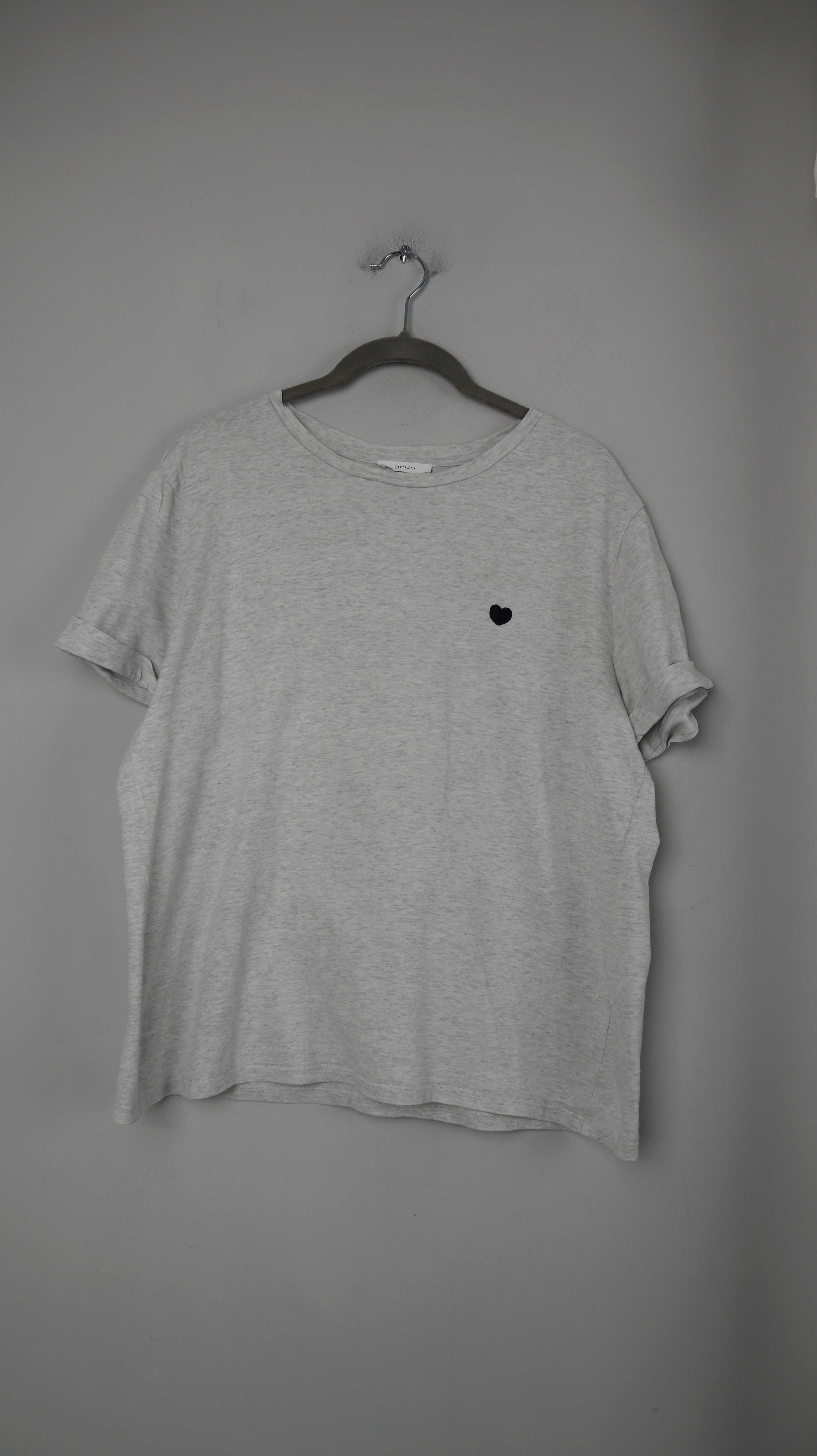 Opus Shirt Grau T-Shirt 38 M kurzärmlig Herz Meliert