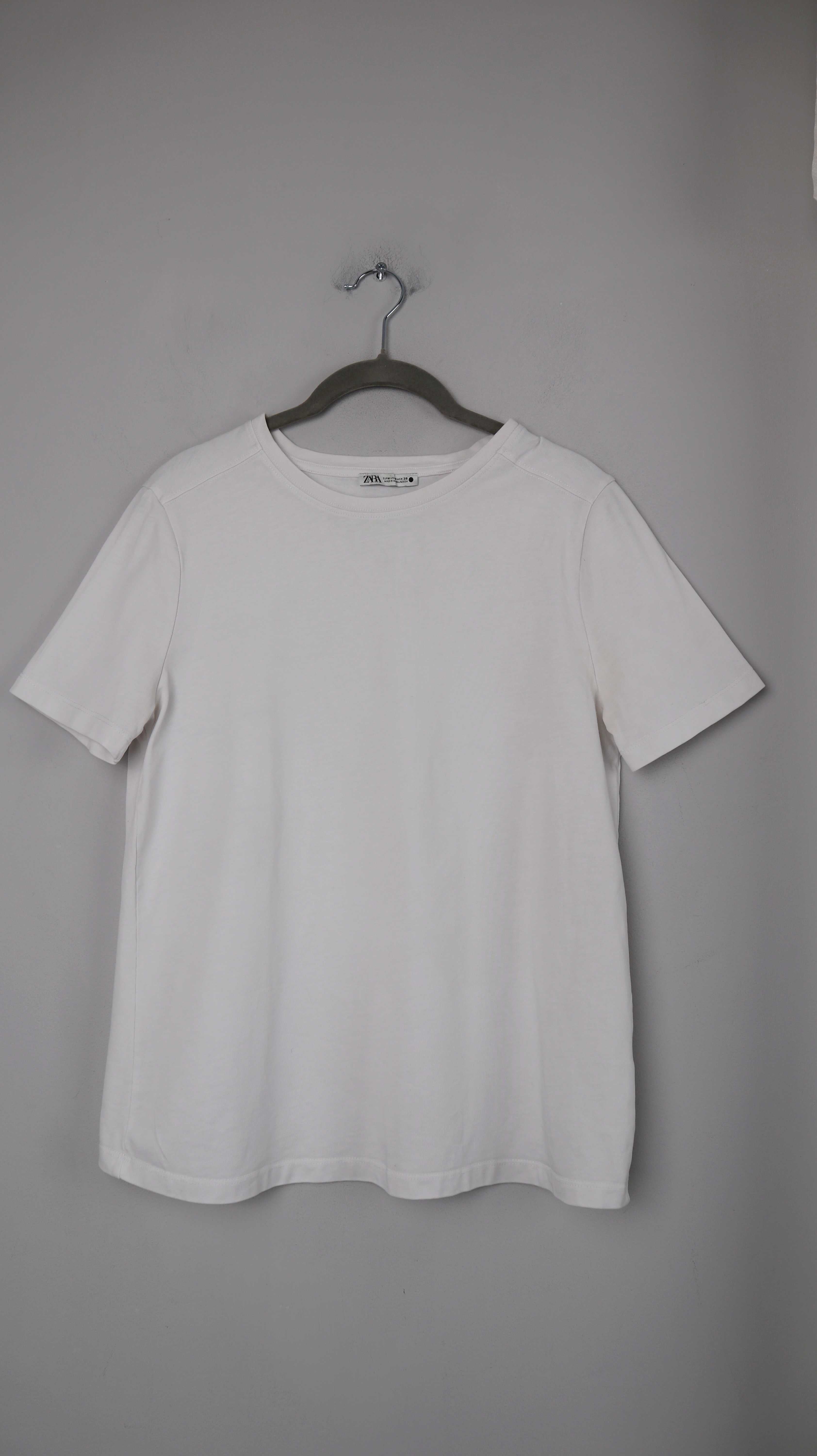Zara Shirt Weiß T-Shirt einfarbig 38 M Basic Oberteil