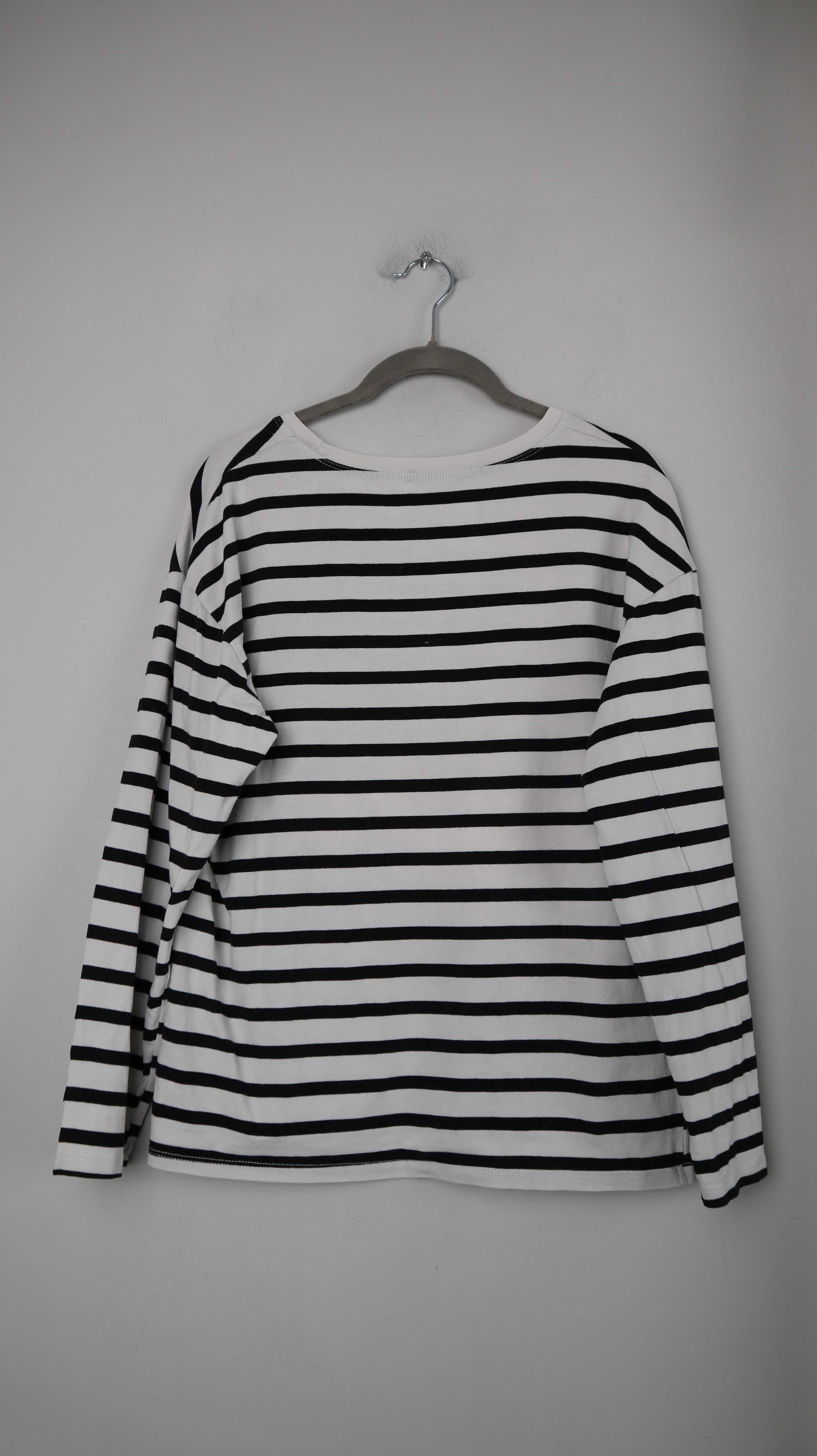 by clara Paris Shirt Longsleeve schwarz weiß gestreift 38 M Streifenshirt