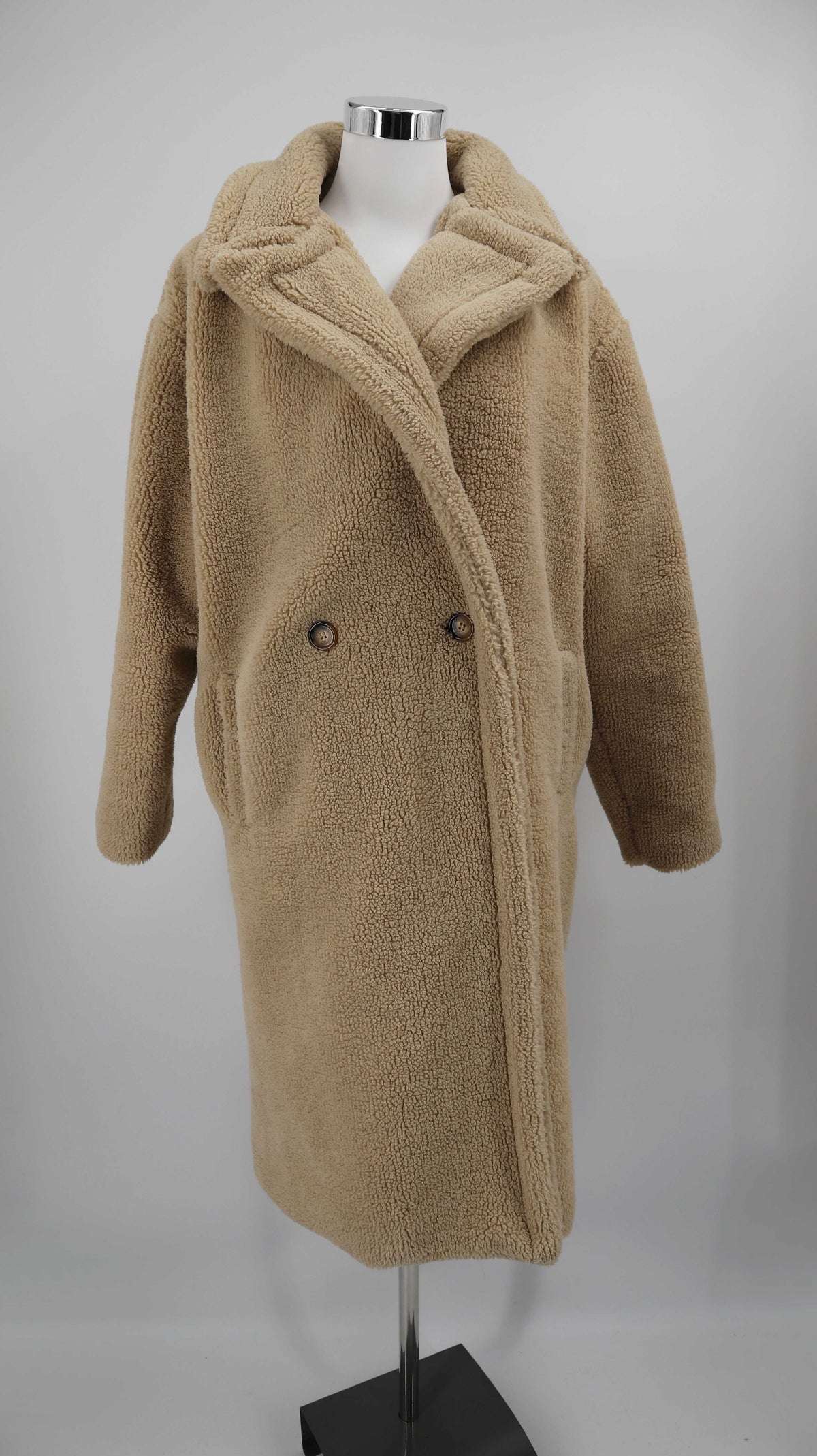 Colourful Rebel Mantel Teddymantel Jacke Creme Beige 38 M Oversized