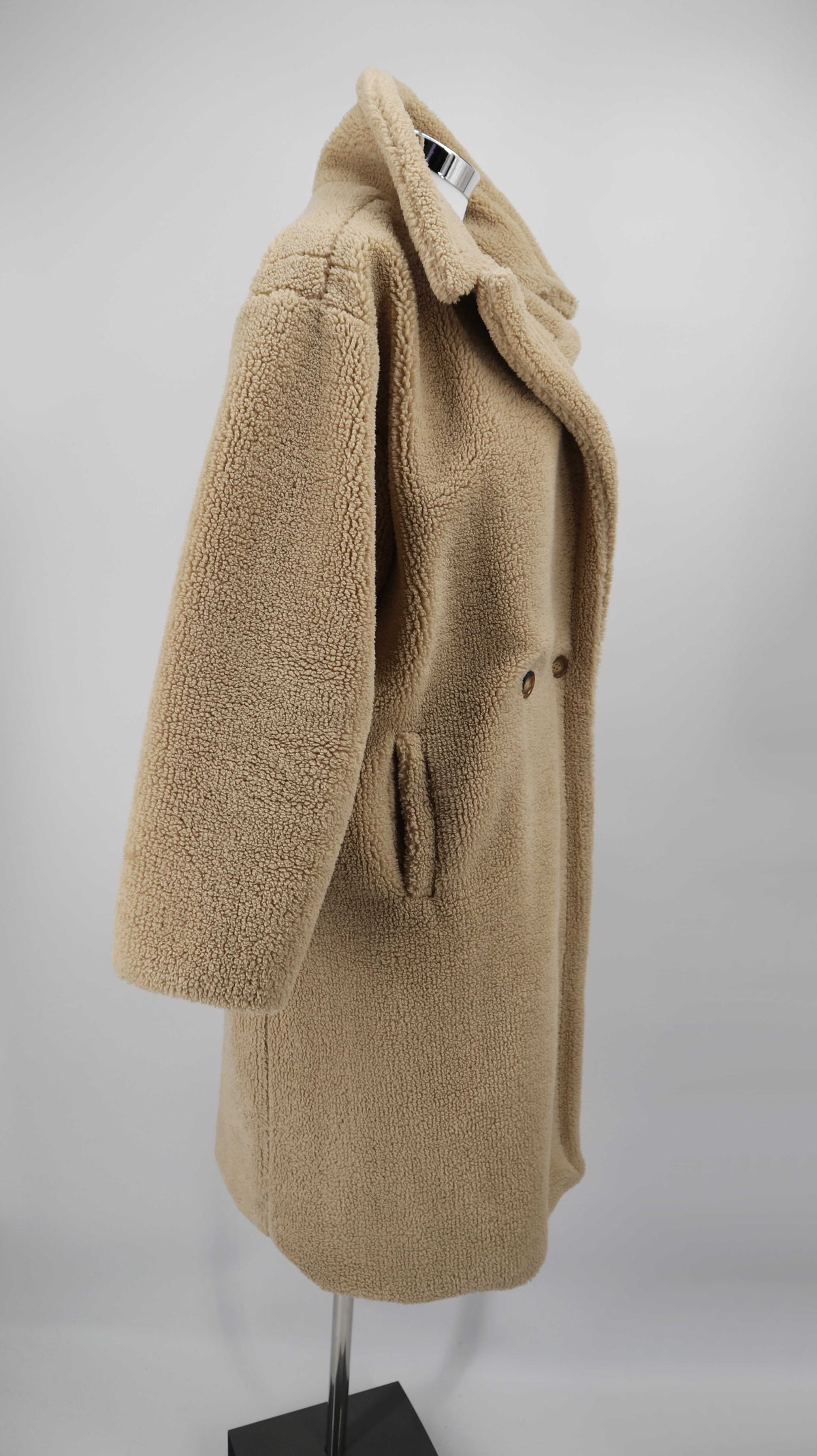 Colourful Rebel Mantel Teddymantel Jacke Creme Beige 38 M Oversized