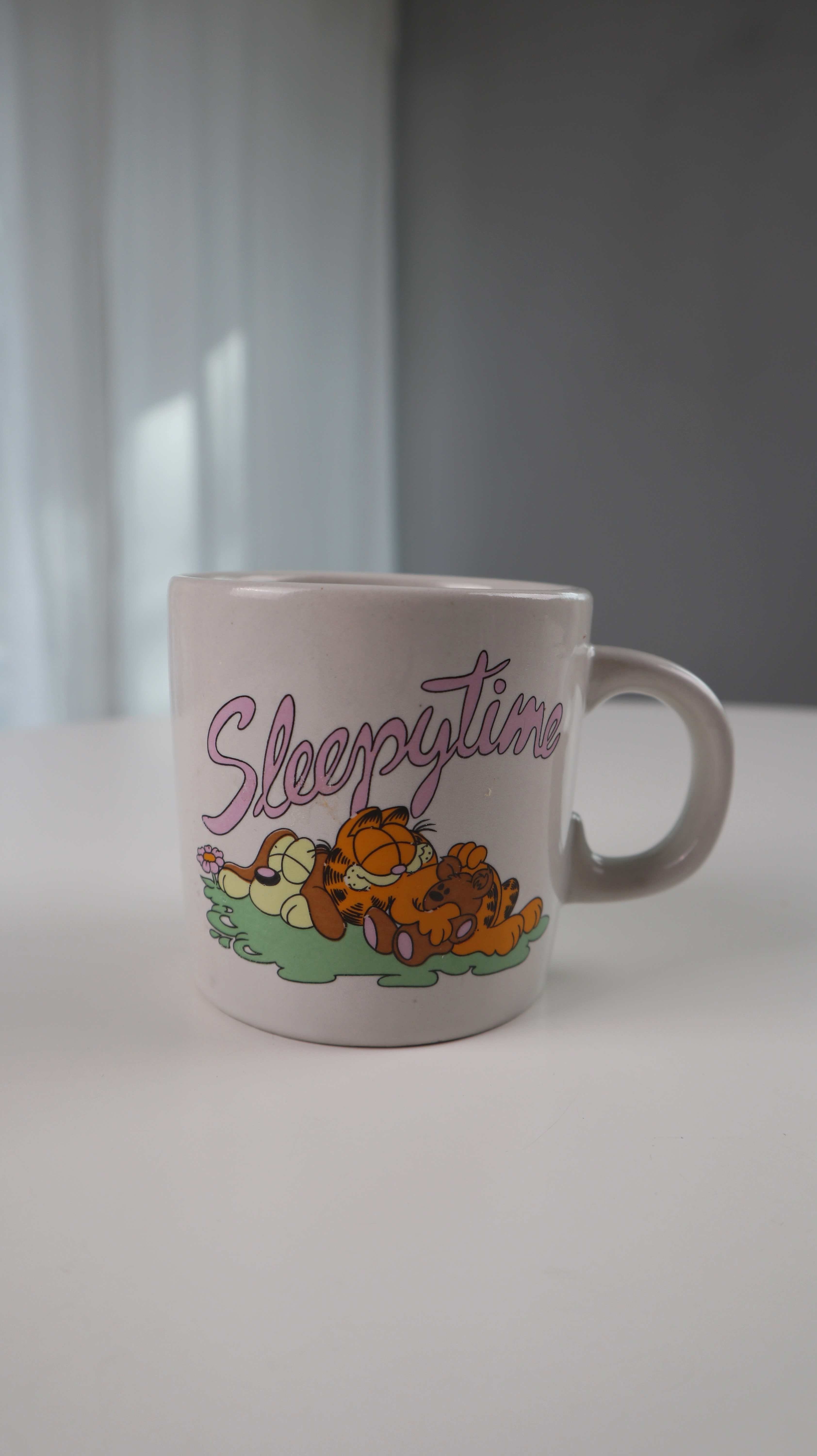 Garfield Tasse sleeytime Jim Davis 1978 Weiß bedruckt