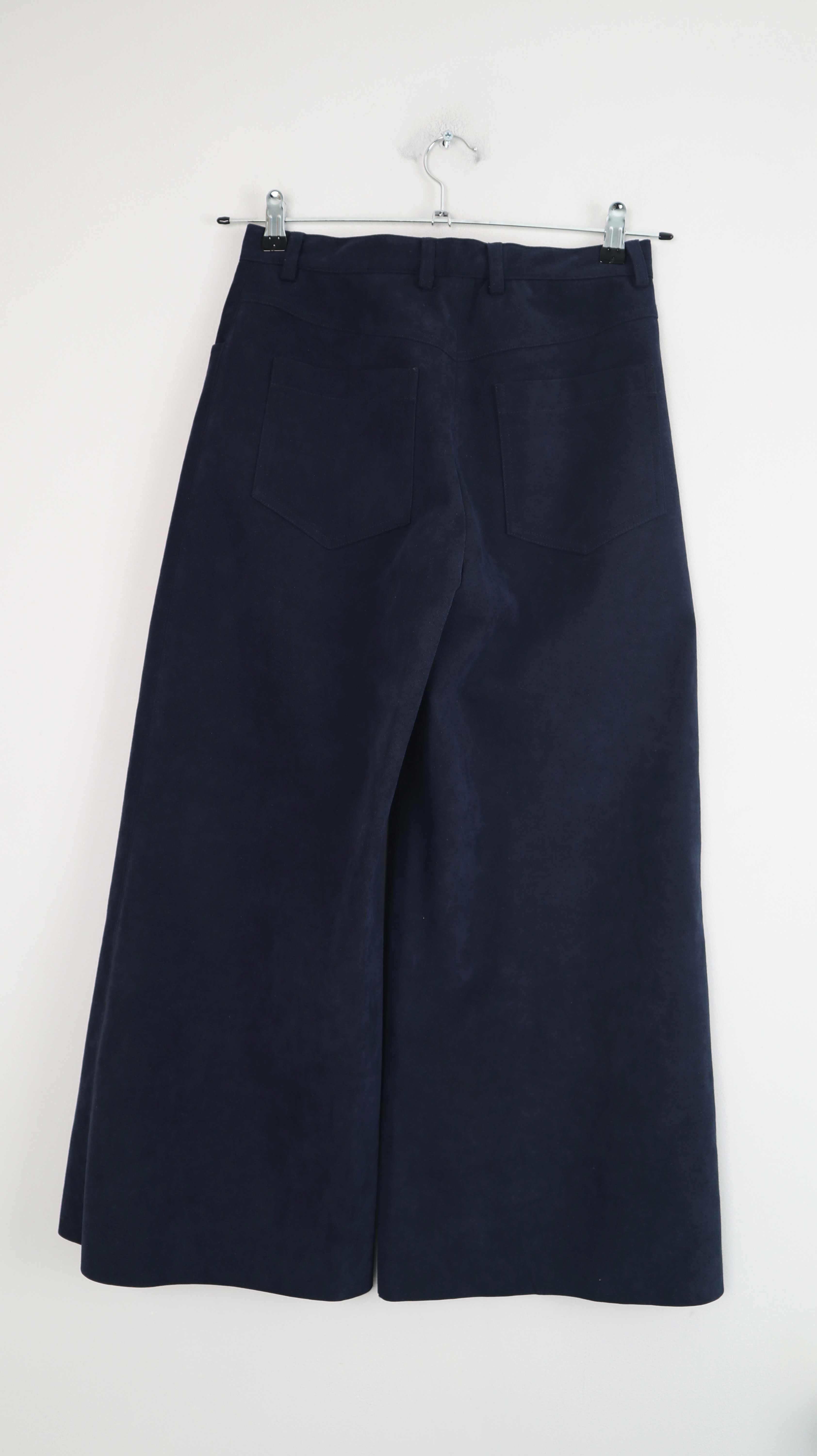 MSGM Milano Hose Blau 36 S Flared Stoffhose Schlag 7/8 Dunkelblau