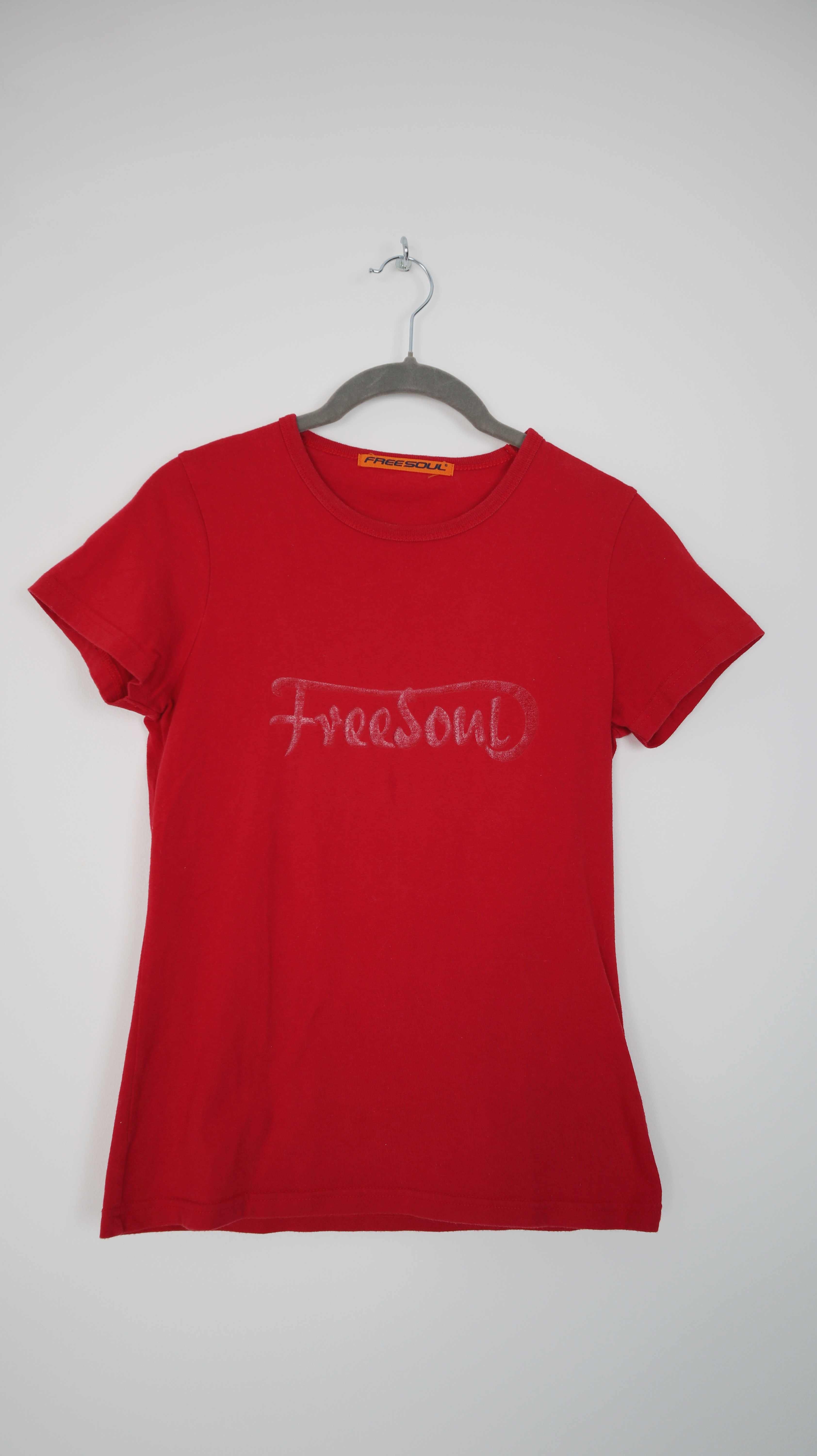 Freesoul Shirt rot 36 S basic Y2K 90s T-Shirt Oberteil