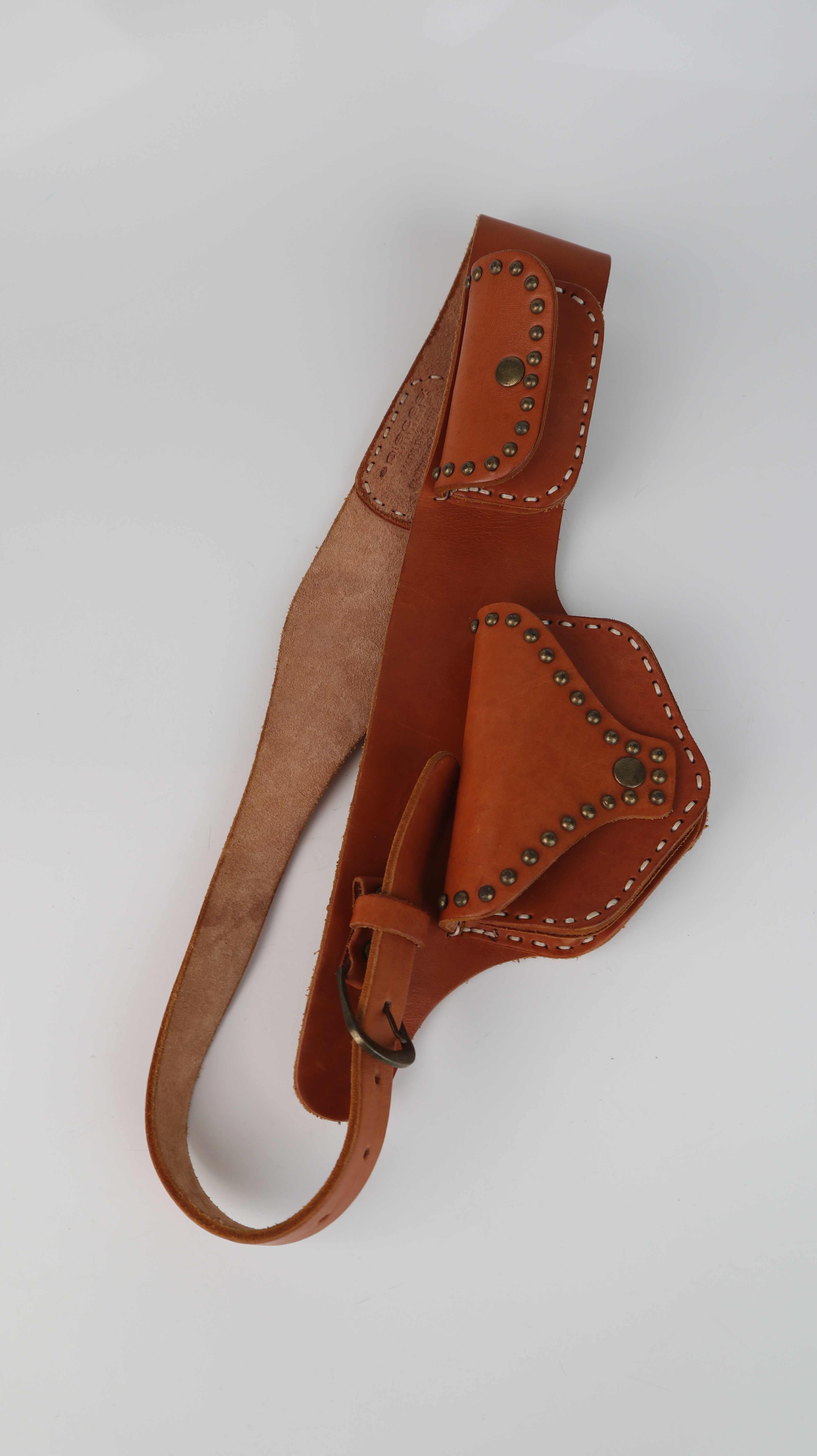 Pieces Gürtel Ledergürtel Gold Taschengürtel Braun Nietengürtel