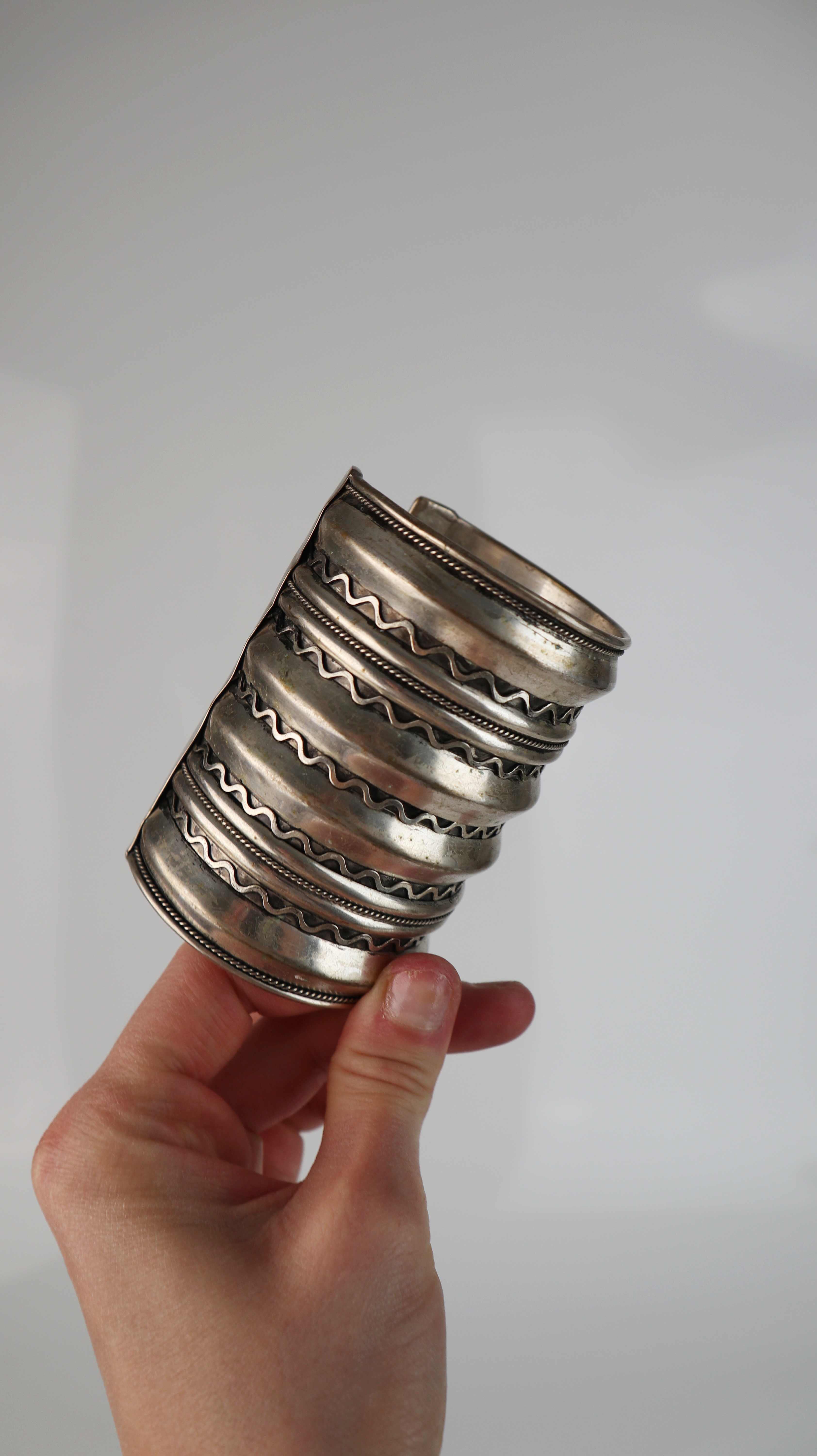 Armreifen silber breit lang Armreif Metallreifen Schmuck