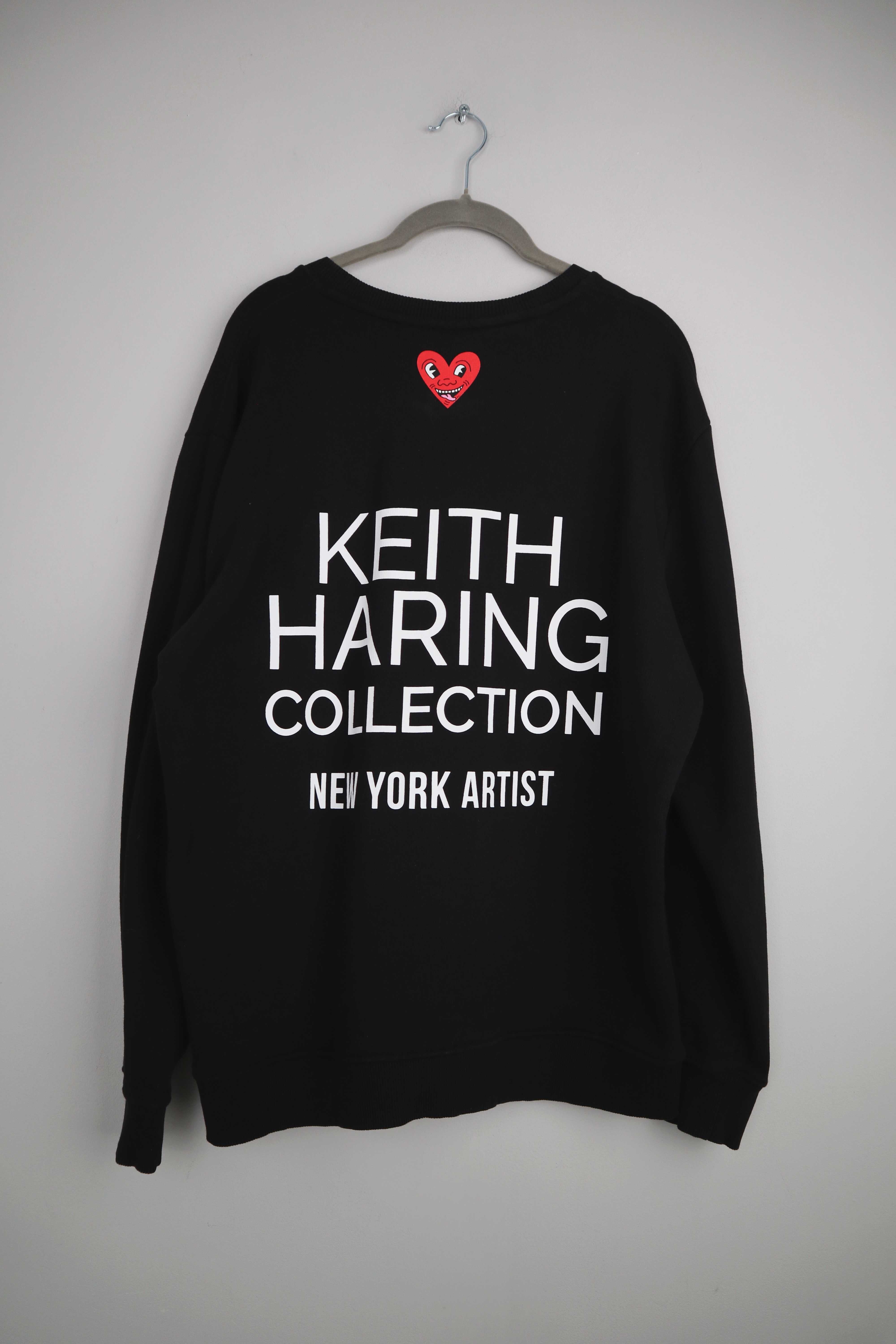 Zara Keith Harring Pullover Sweater Hoodie schwarz L Backprint Kollektion