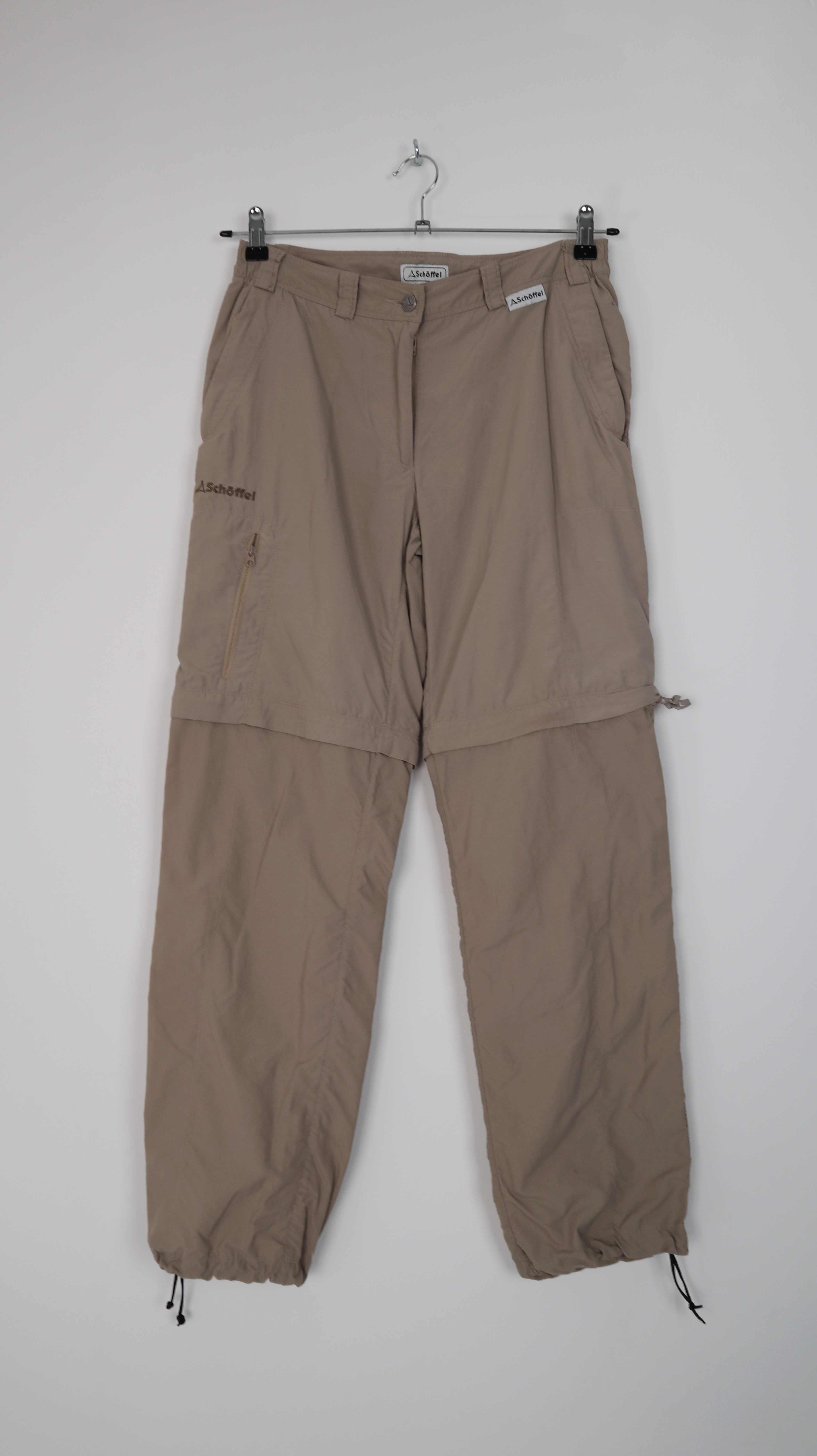 Schöffel Hose Creme Beige 38 M Wanderhose kurz Shorts Zip-Off Funktionshose