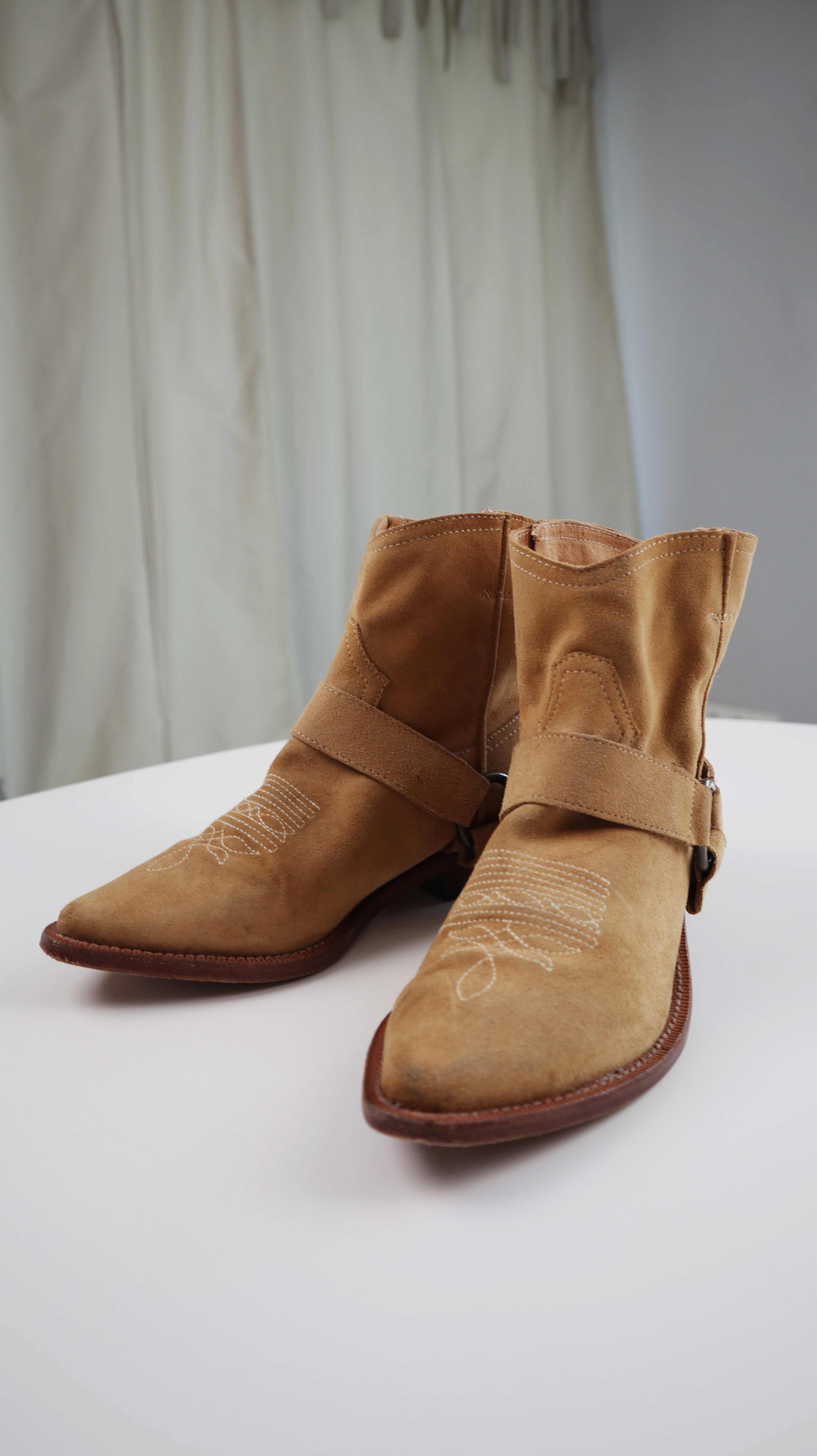 Mango Stiefeletten braun Wildleder 40 Pistol Boots Cowboystiefel spitz