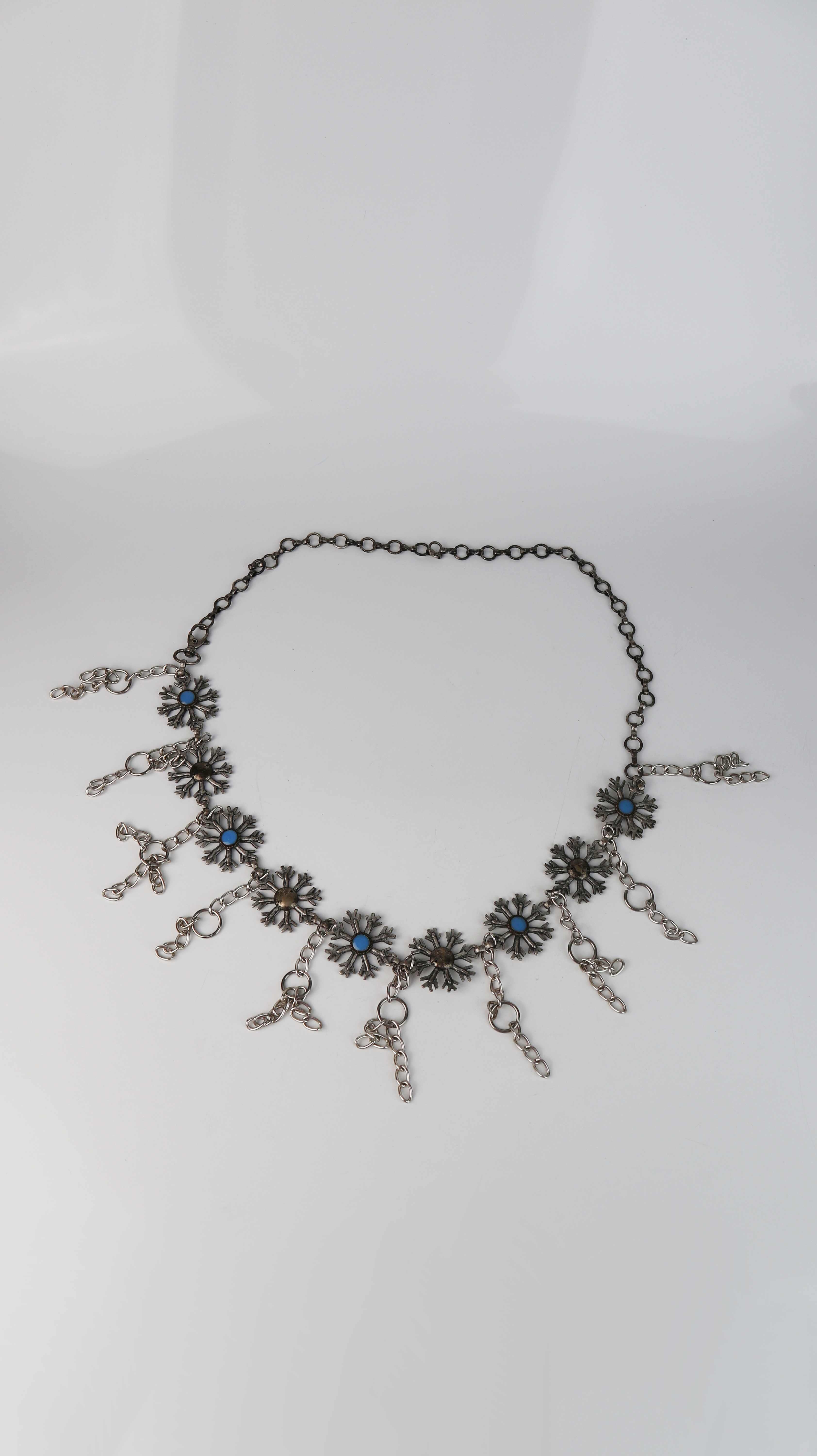 Gürtel true Vintage silber blau Schneeflocke Taillengürtel Frozen