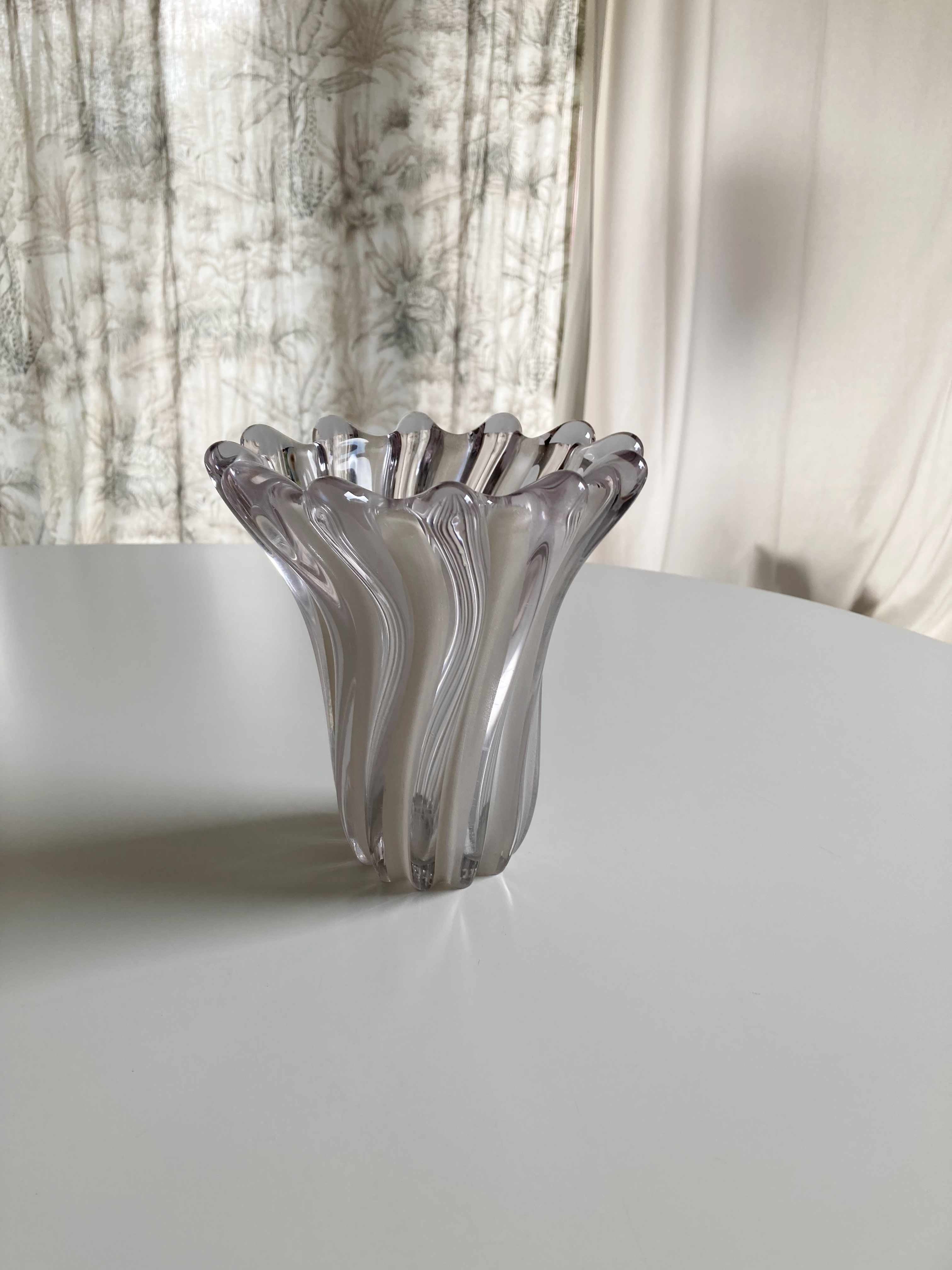 Französische Krsitallglasvase Vase Kristall Transparent Glasvase