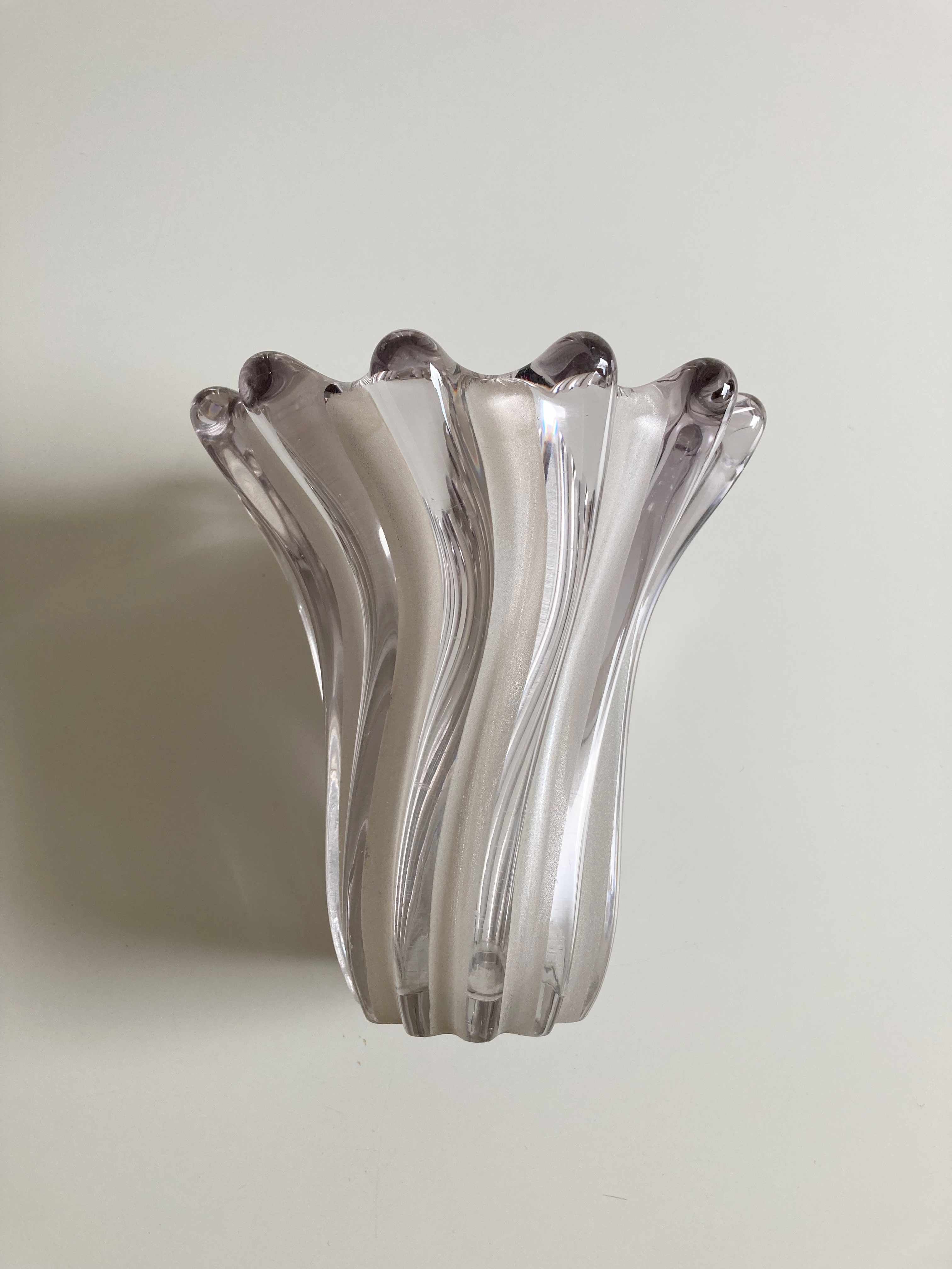 Französische Krsitallglasvase Vase Kristall Transparent Glasvase