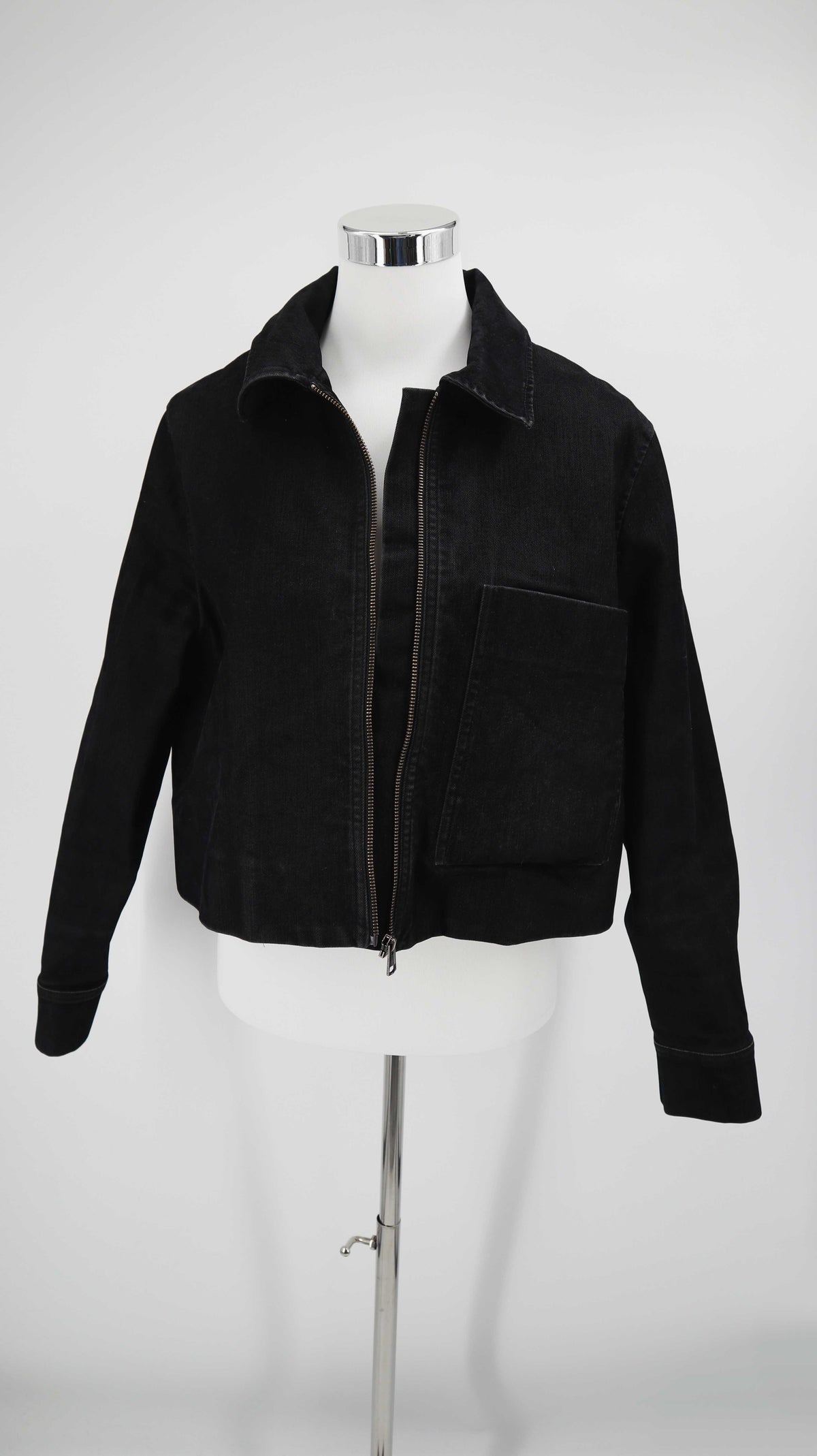 COS Jacke schwarz 44 basic Übergangsjacke Kastenjacke Denimjacke