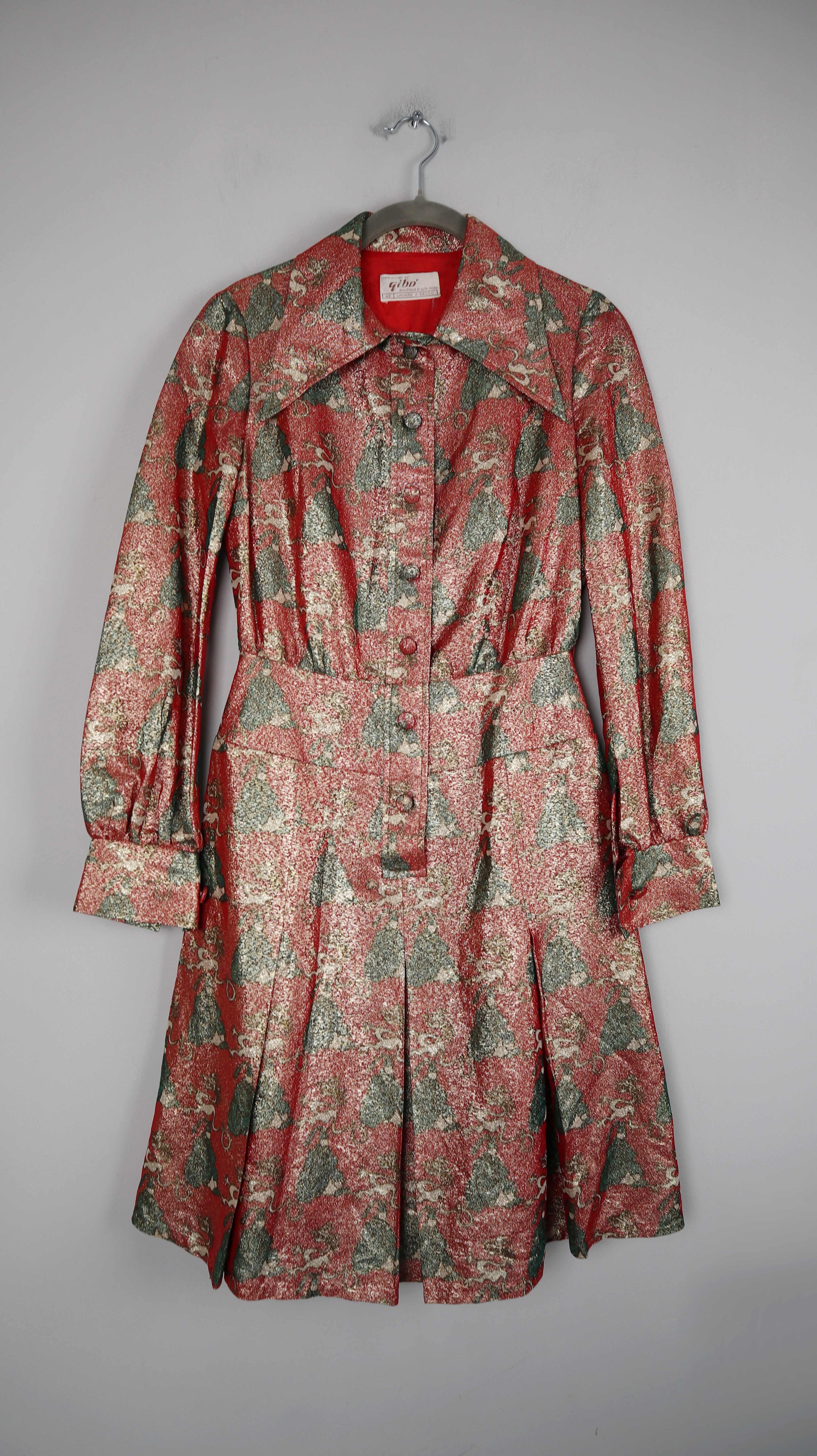 True Vintage Kleid Midi Midikleid 36 S Glitzer Gibo made in Italy