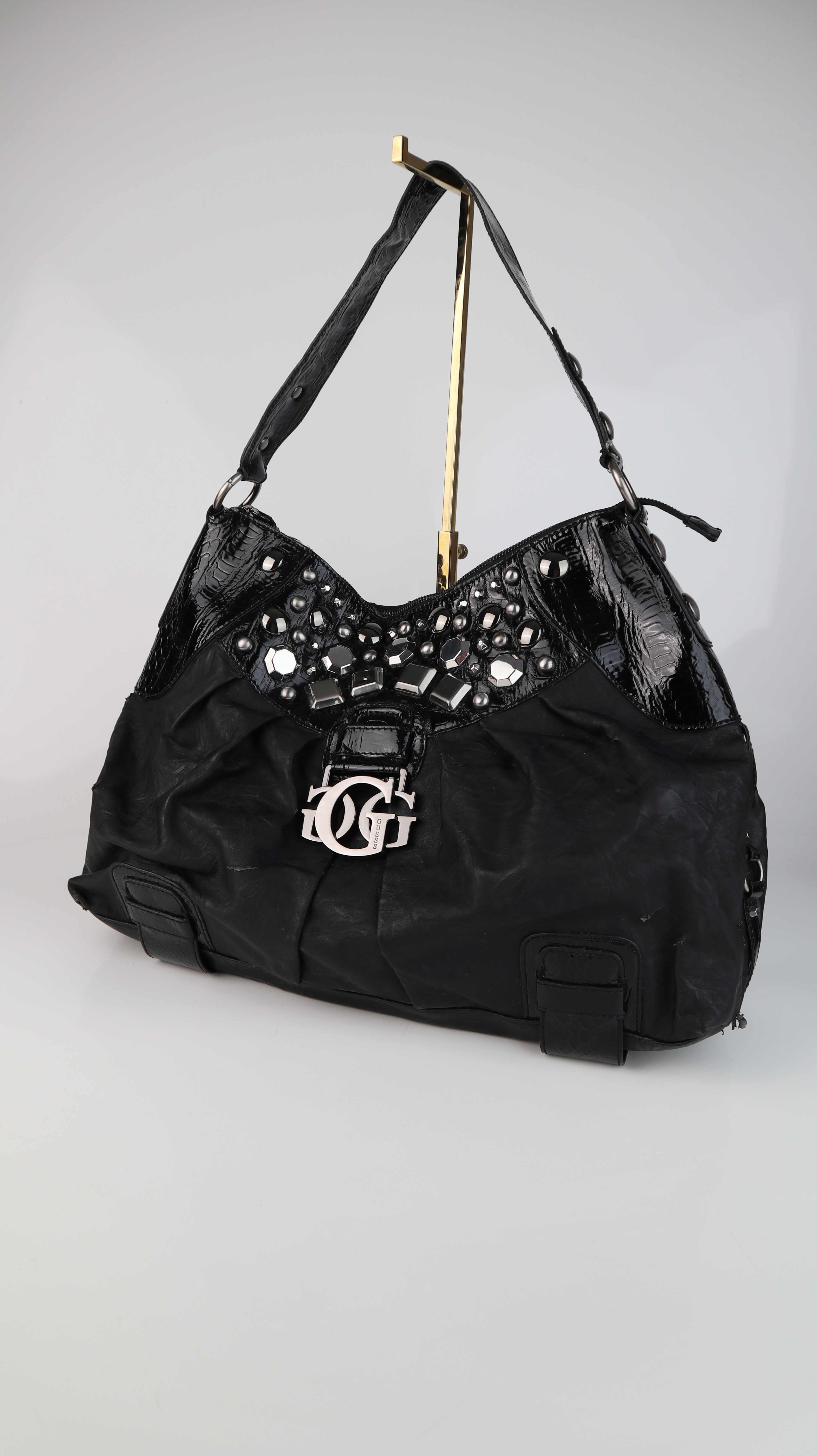 Guess Tasche Handtasche schwarz Schultertasche Y2K