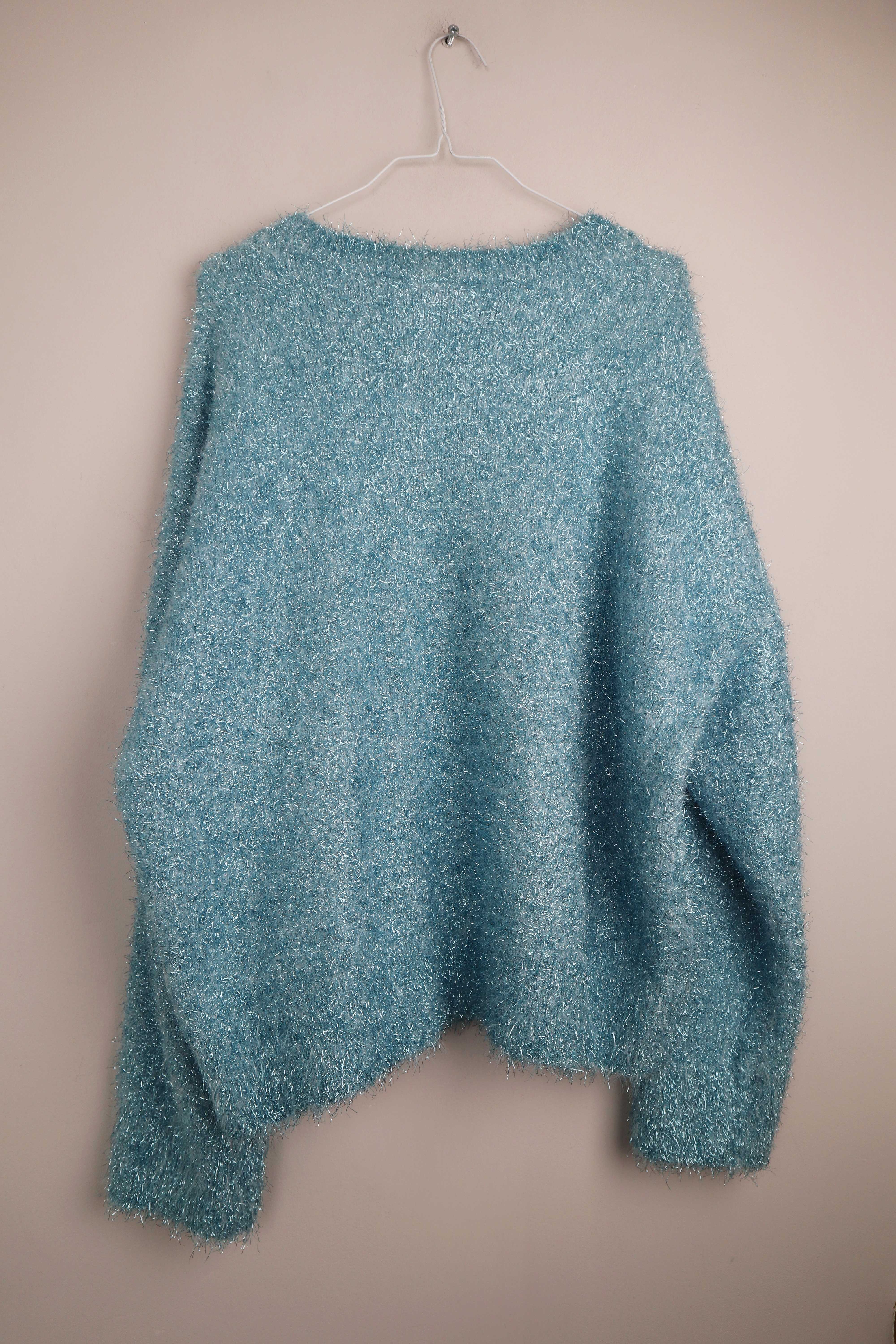 &other stories Pullover Blau Glitzer Glitzerfäden 40 L Sparkling Paris Atelier