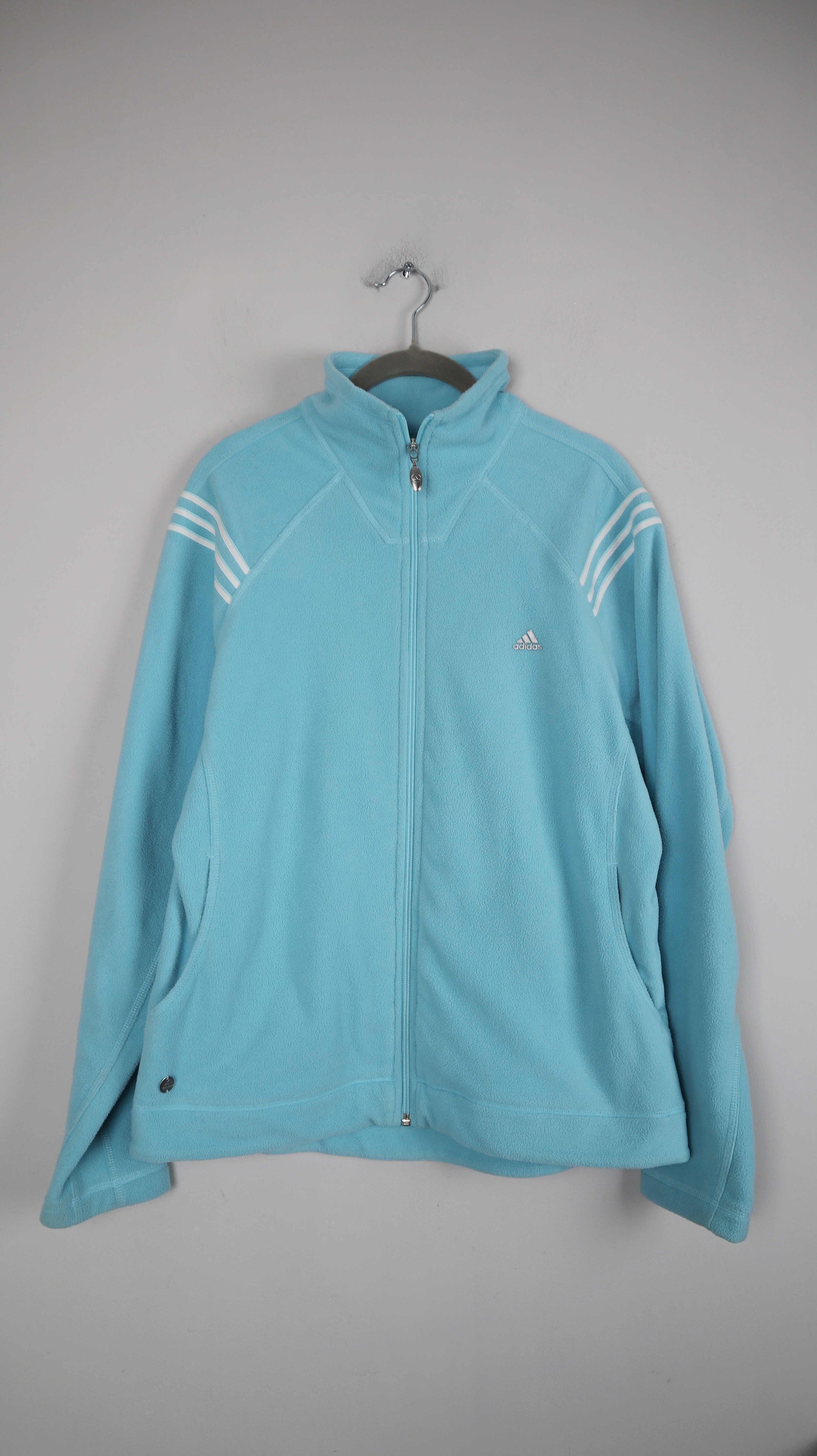 Adidas Pullover 44 Jacke Fleecejacke Sweater Blau Türkis Sportjacke