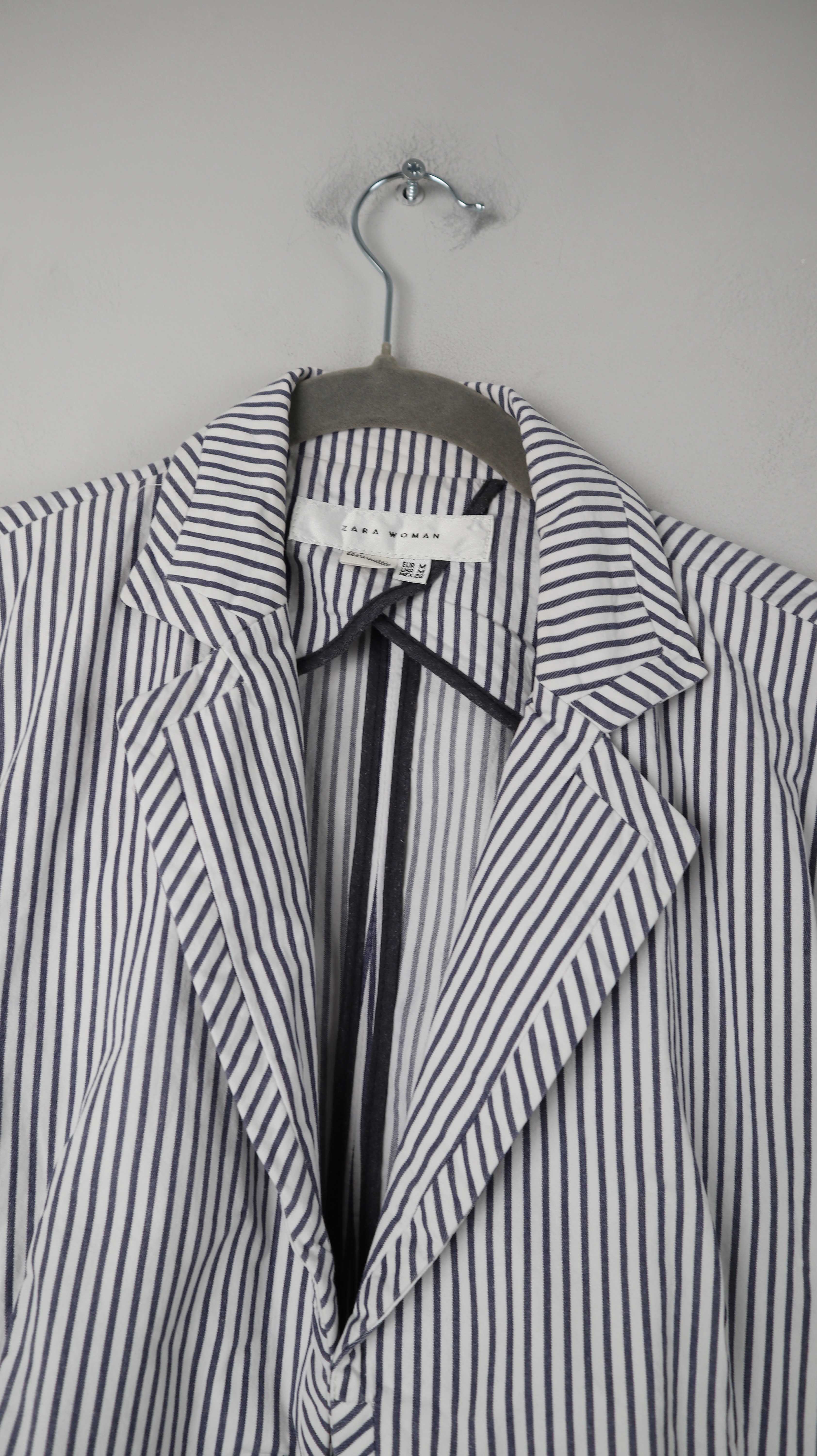 Zara Women Blazer weiß blau gestreift 38 M Marine Jacke