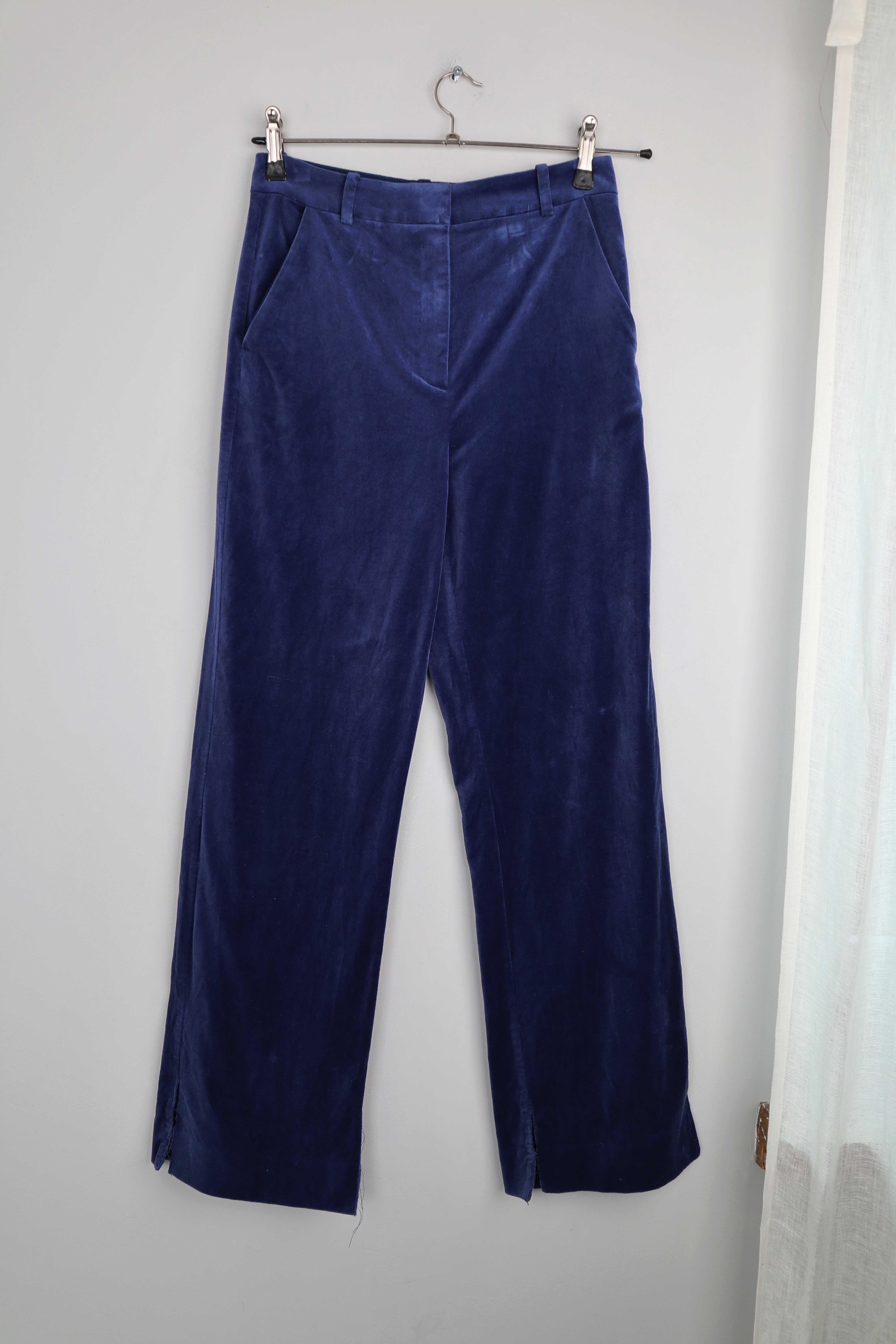 &other stories Hose Samthose Blau Velvet 38 M Dunkelblau geschlitzt Hose