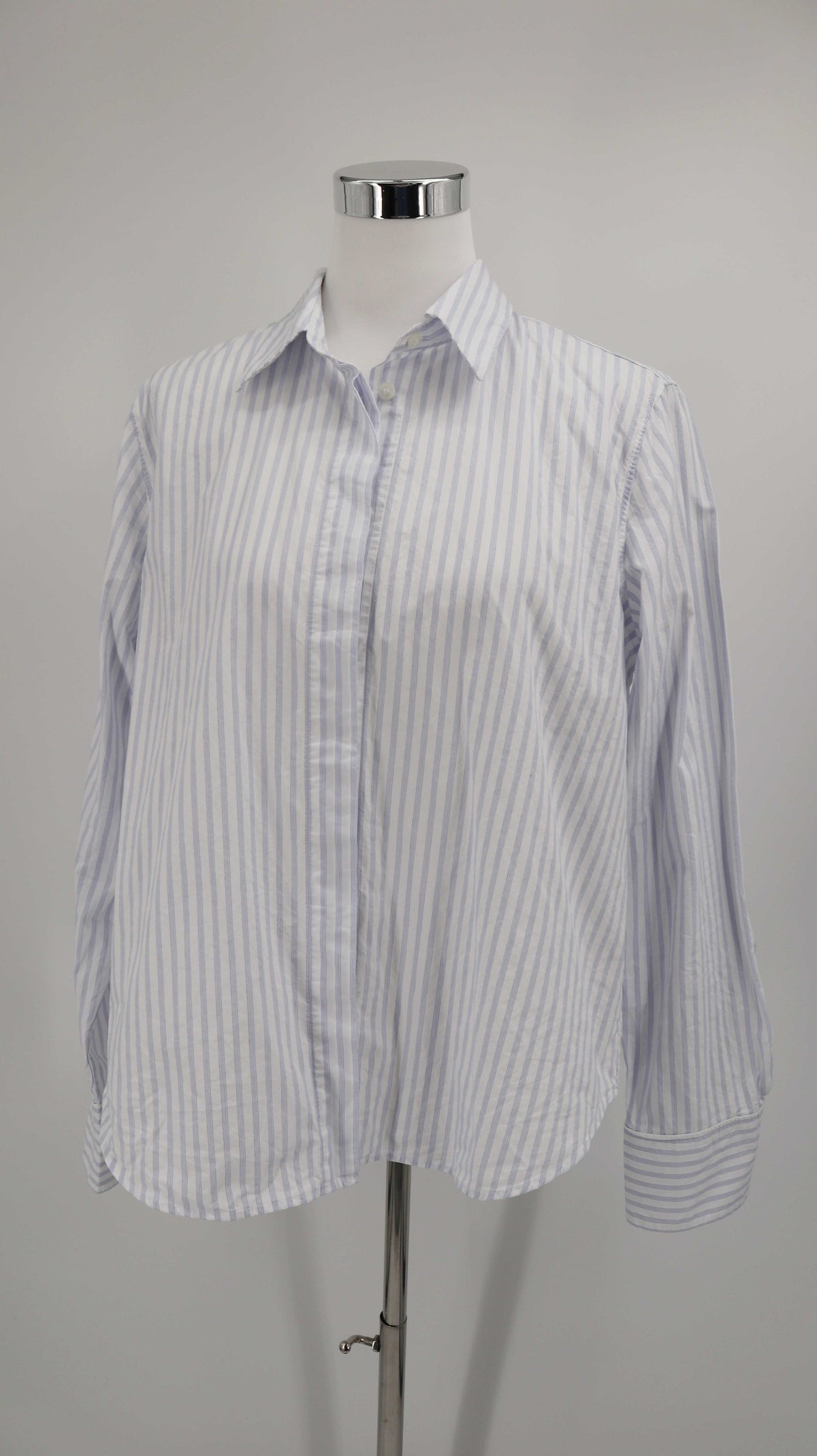 Arket Bluse Hemd 44 weiß blau Shirt Oberteil Hellblau gestreift