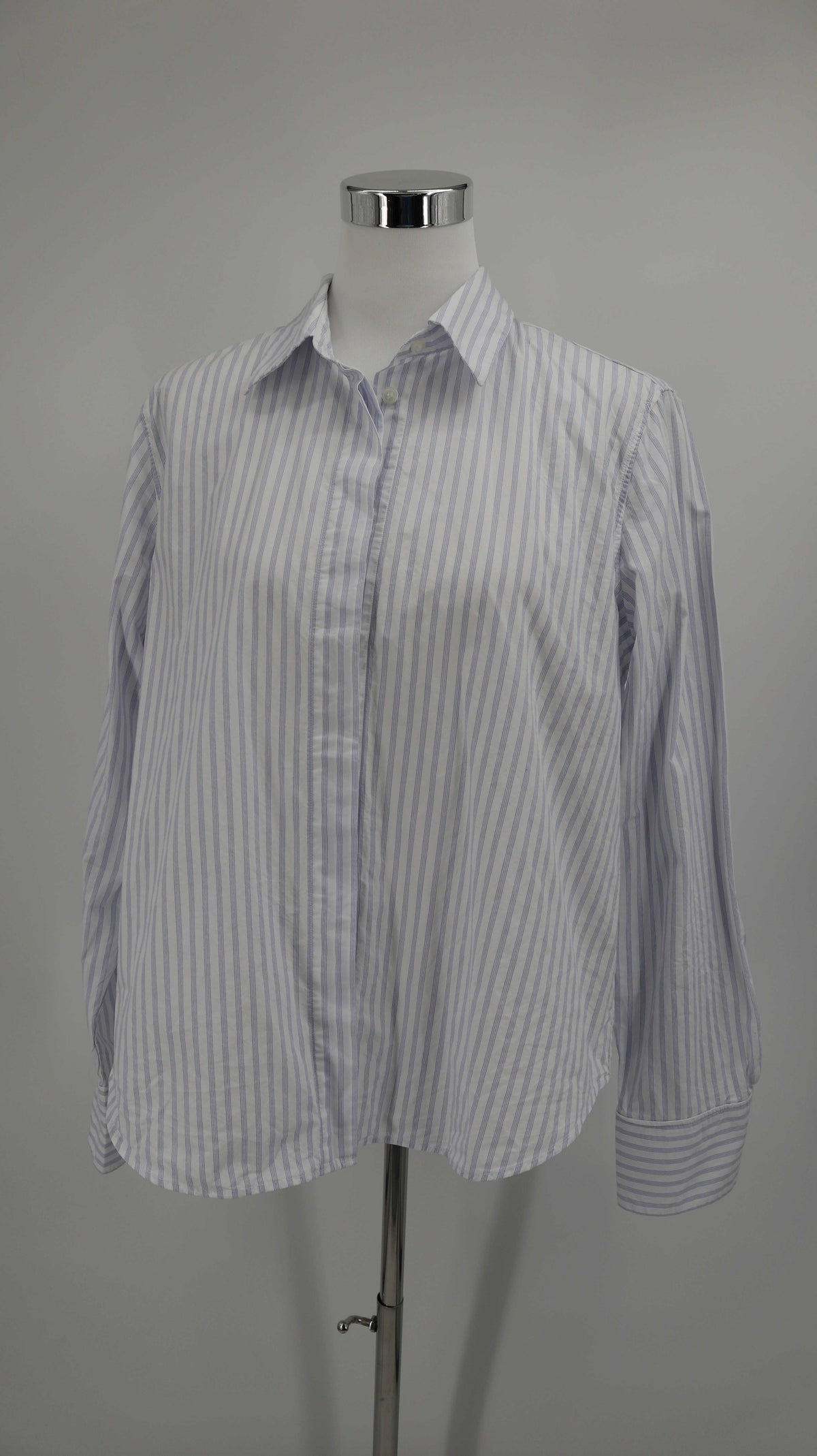 Arket Bluse Hemd 44 weiß blau Shirt Oberteil Hellblau gestreift