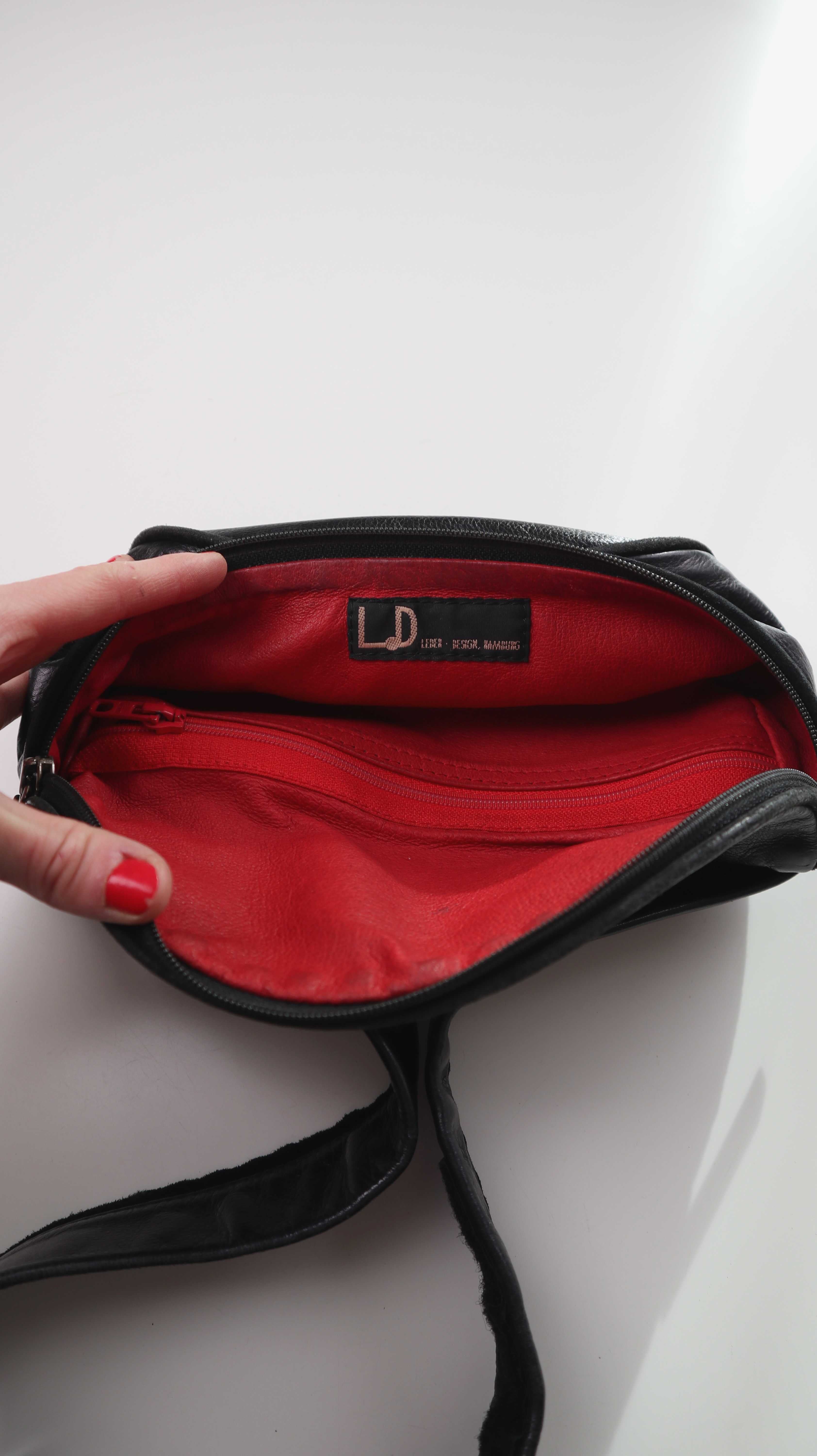 LD Lederdesign Hamburg Crossbag schwarz Ledertasche Bauchtasche