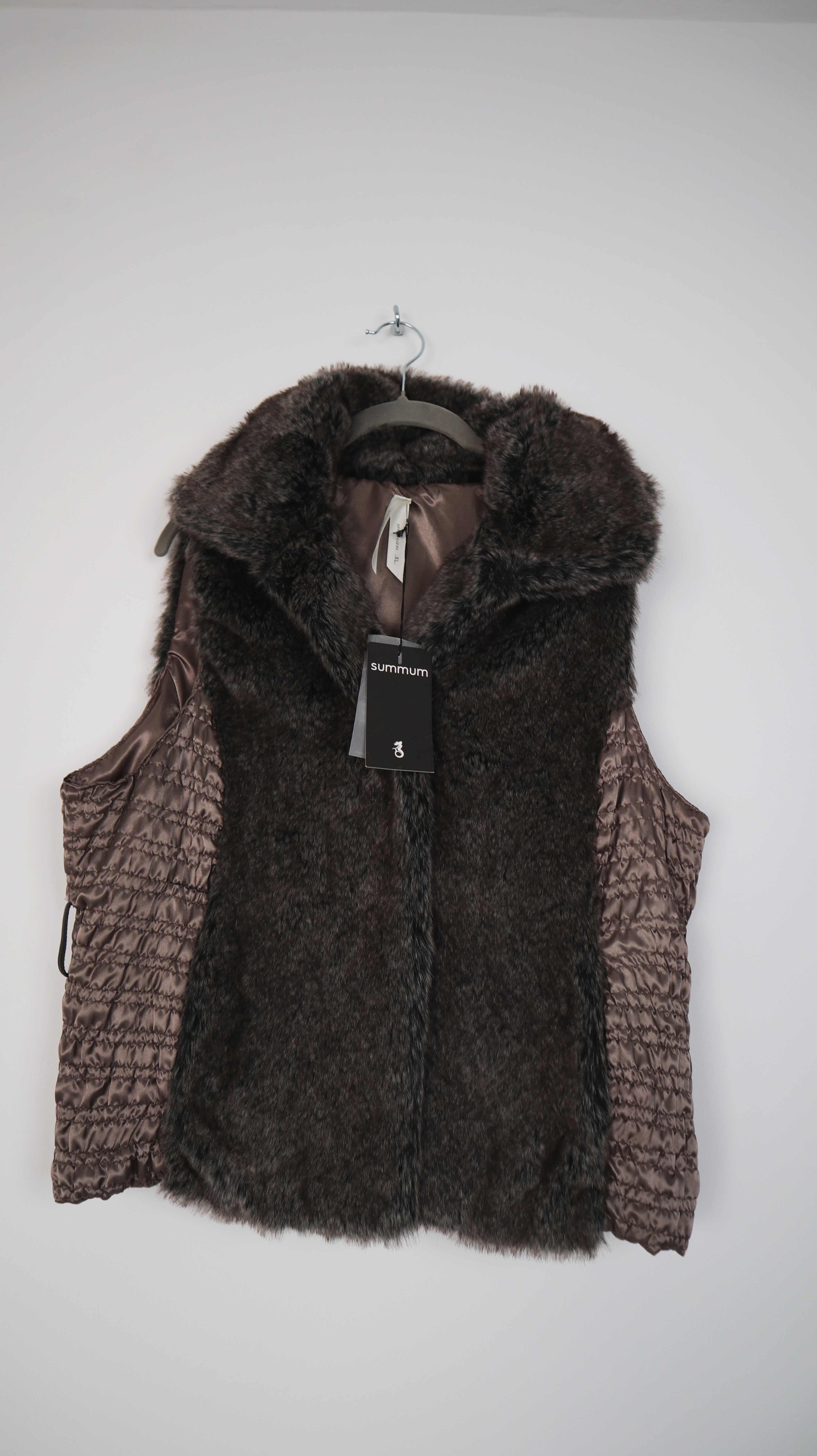 summum Weste neu braun Fell Fellweste XL 40 42 Kunstfellweste
