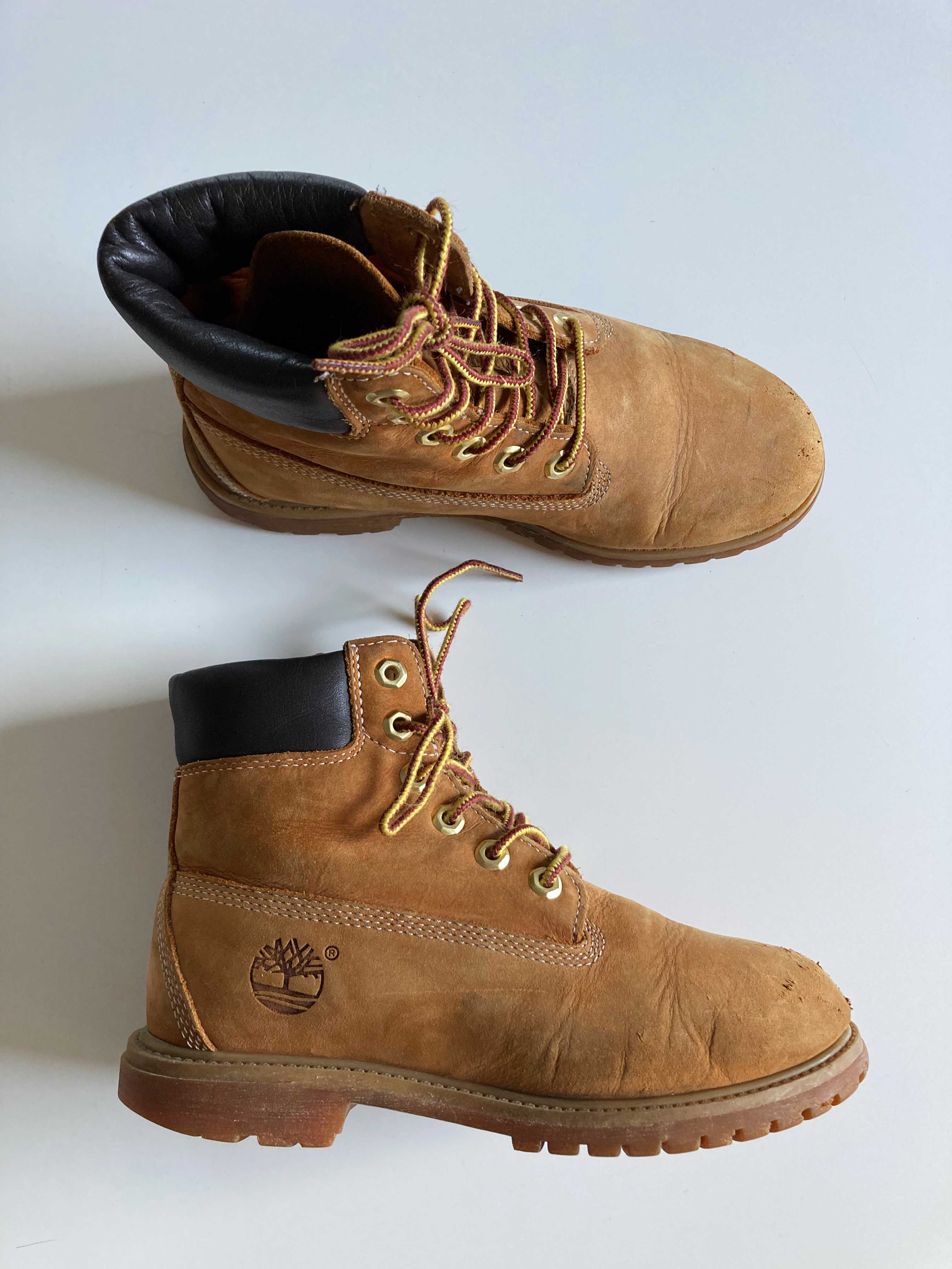 Timberland Stiefel Stiefeletten Braun Boots Beige 38 7W Schnürstiefel