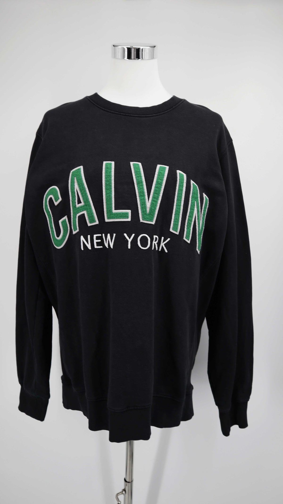 Calvin Klein Vintage Pullover Sweater L Schwarz Print oversized