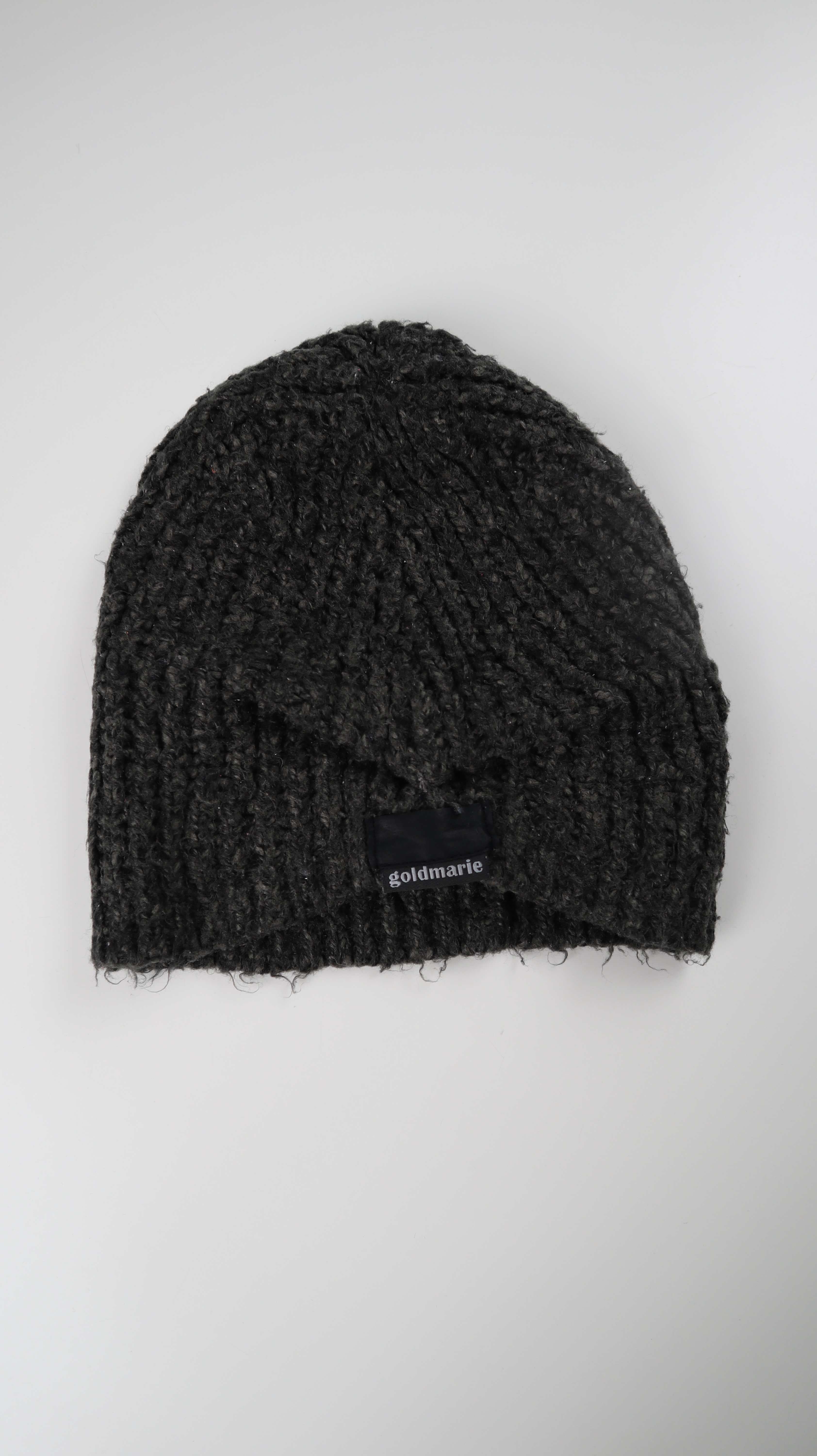 Goldmarie Mütze Wollmütze grau gestrickt Strickmütze