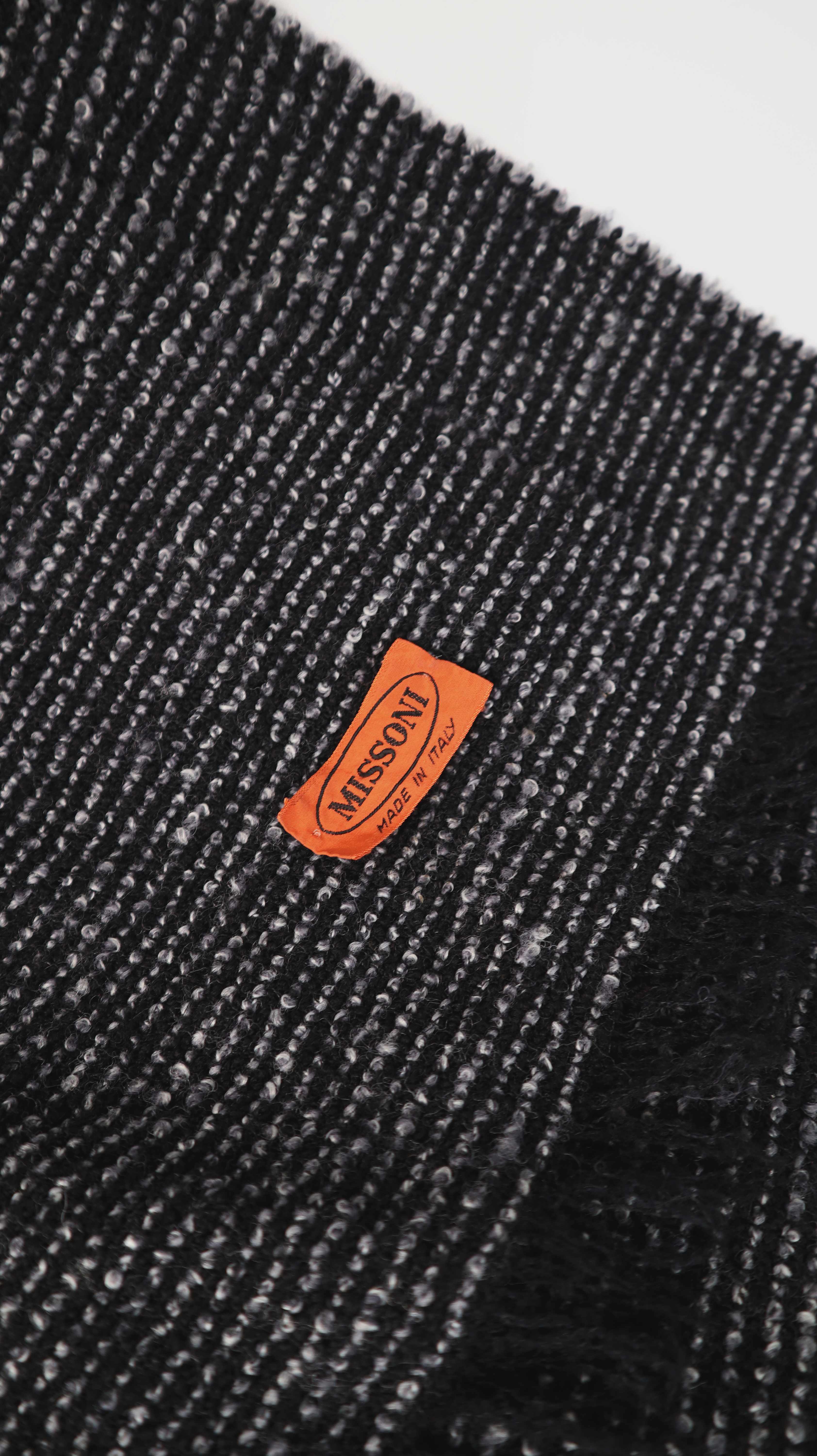Missoni Schal Schwarz Wolle Wollschal Strickschal Made in Italy
