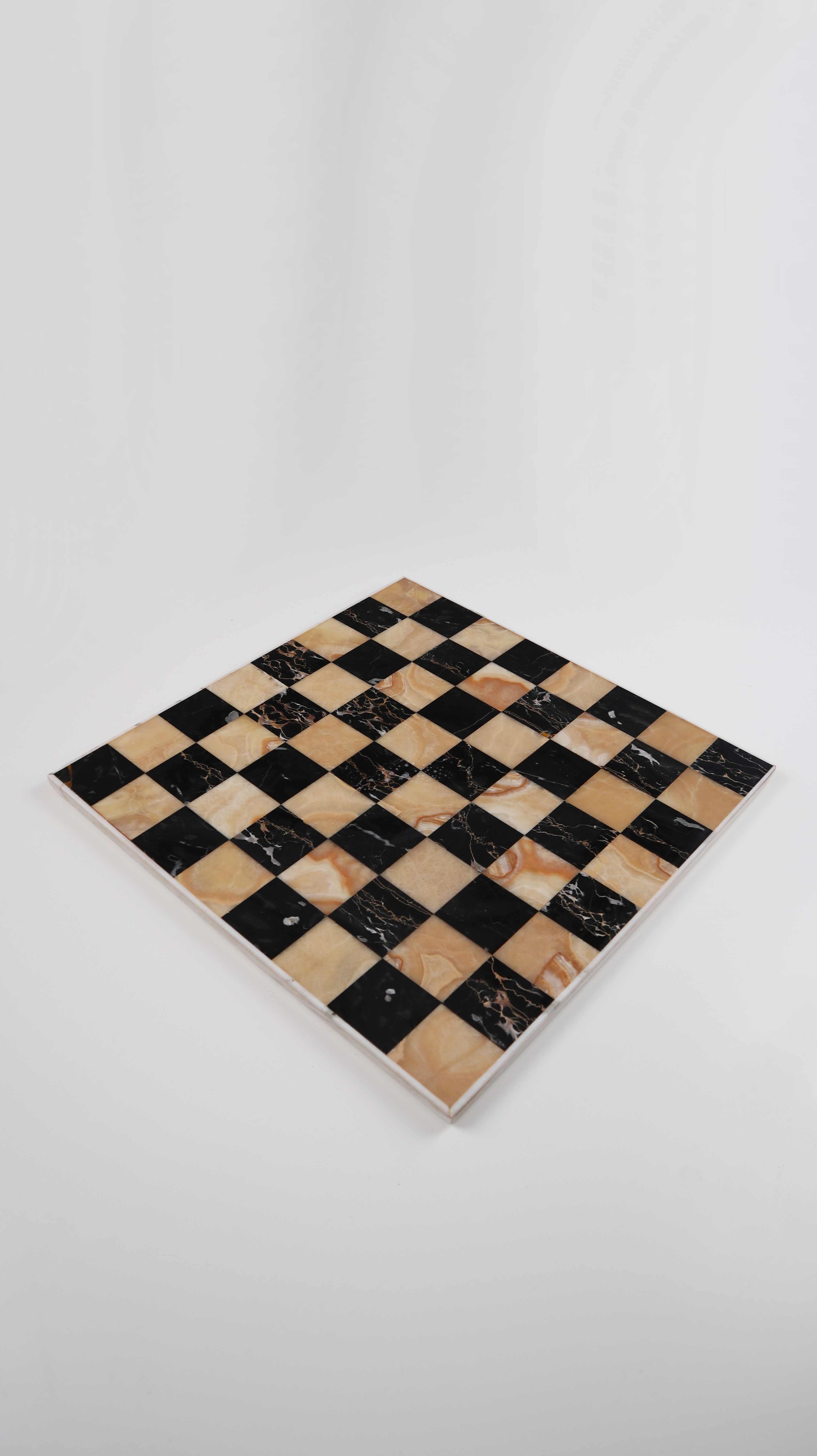 Marmor Schachbrett Stein Tablett Vintage Brett