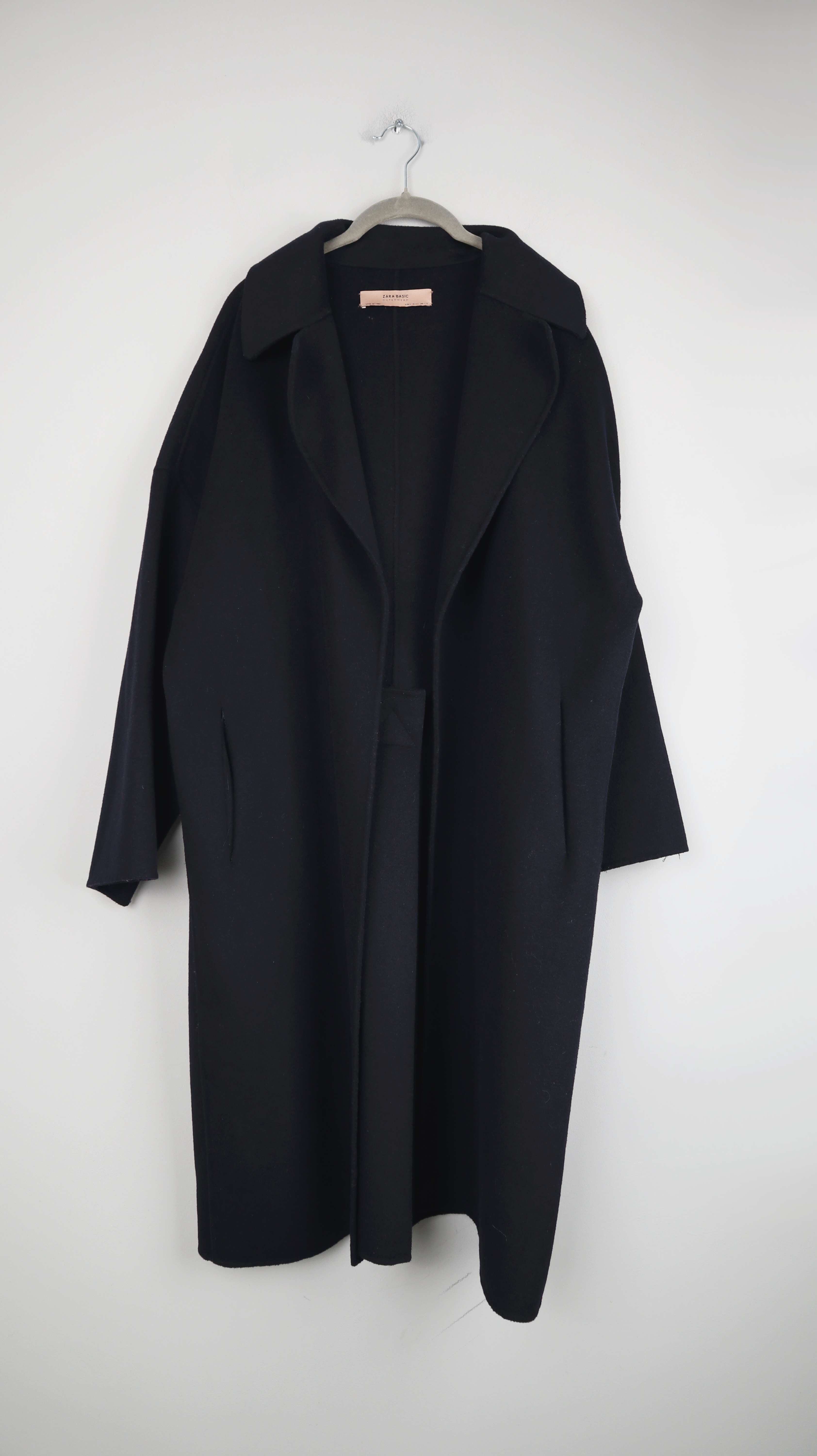 Zara Mantel dunkelblau 40 L Jacke Staubmantel Wollmantel