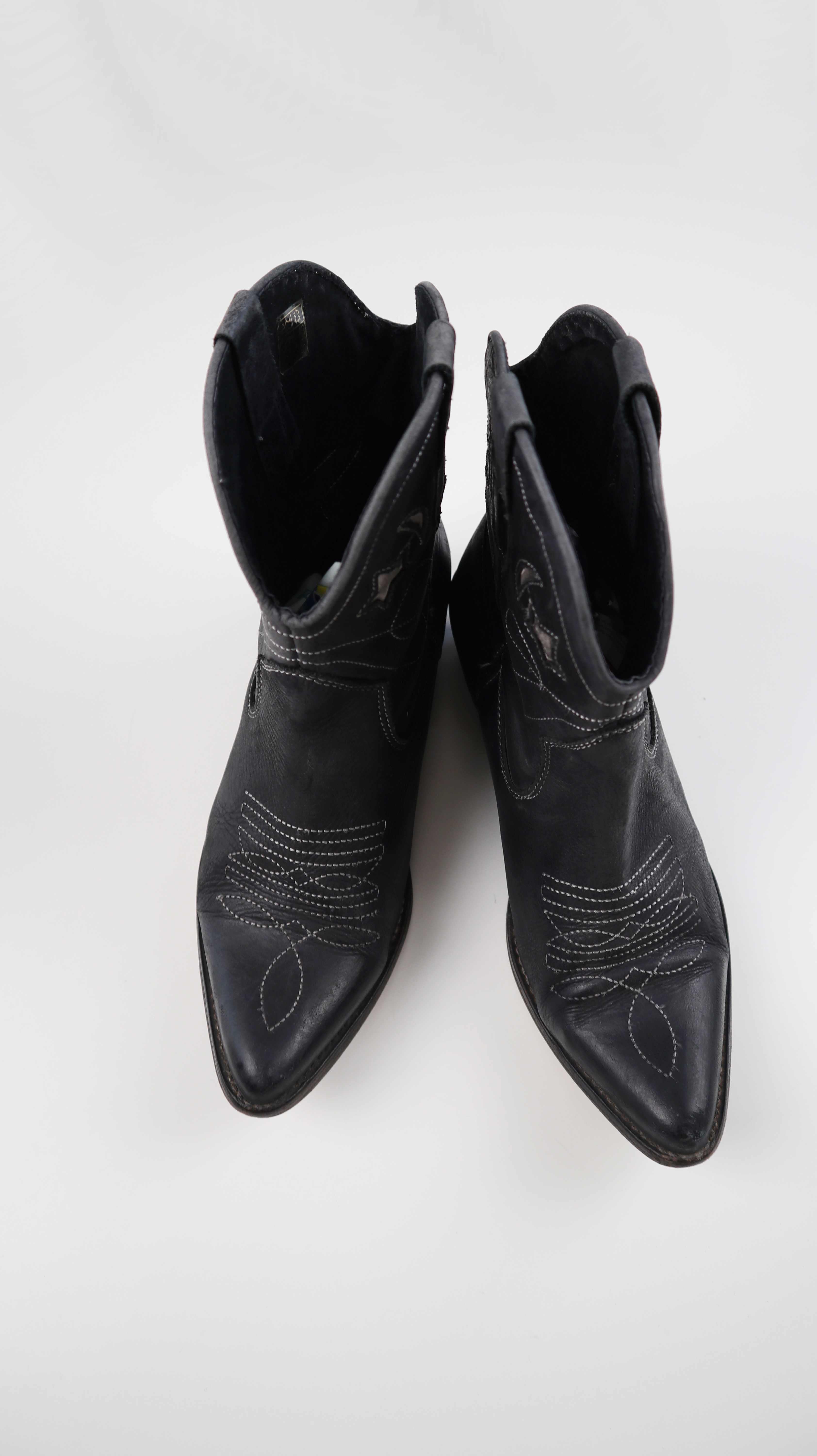Cowboystiefel Cowboyboots 39 schwarz weiß Spitz Pistol Boots