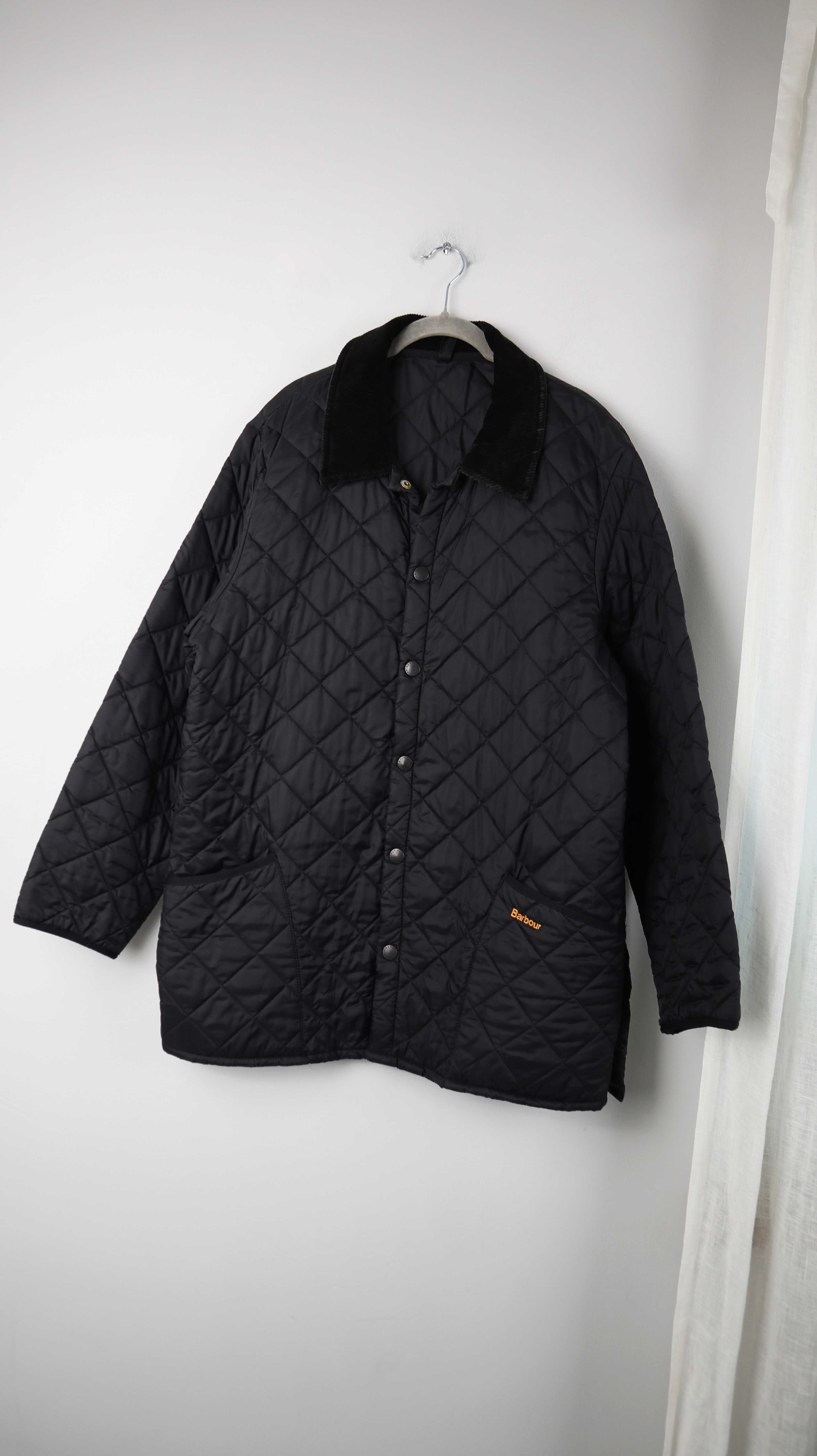 Barbour Steppjacke schwarz L gesteppt Jacke Übergangsjacke Cord