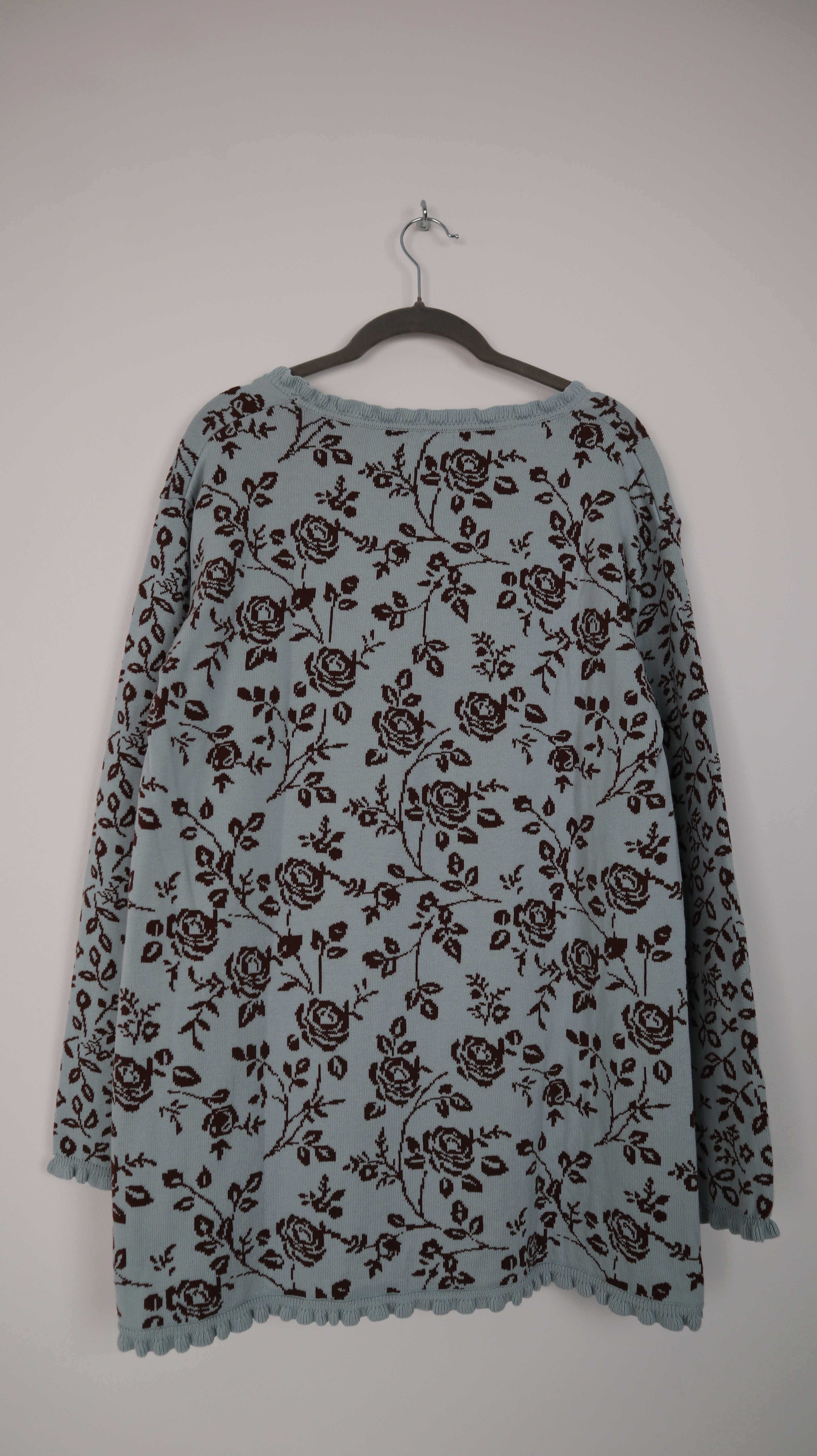 Deerberg Pullover 38 M Sweater braun blau Oberteil Longsleeve
